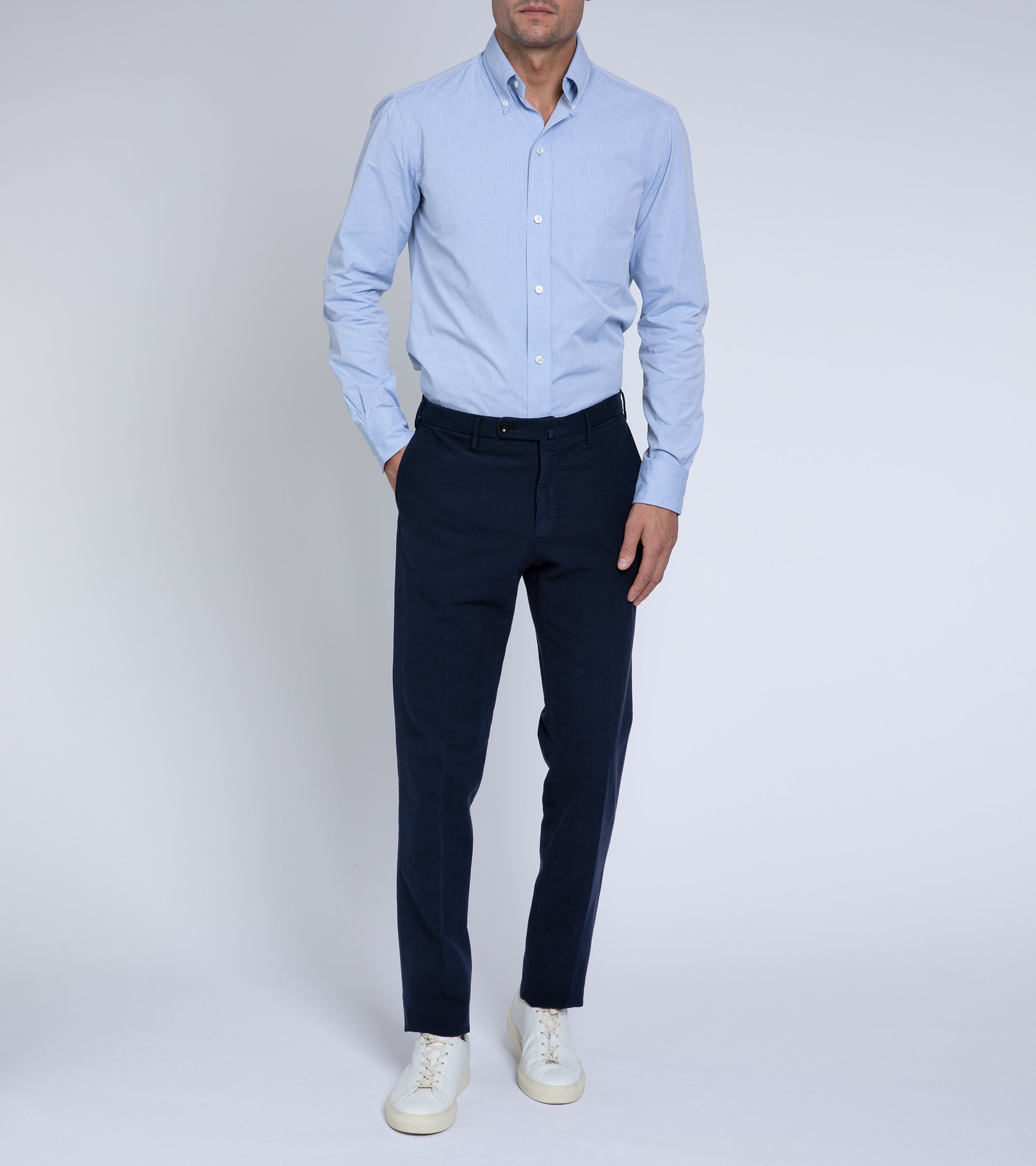 Incotex Regular Doeskin Chino Trousers: Navy