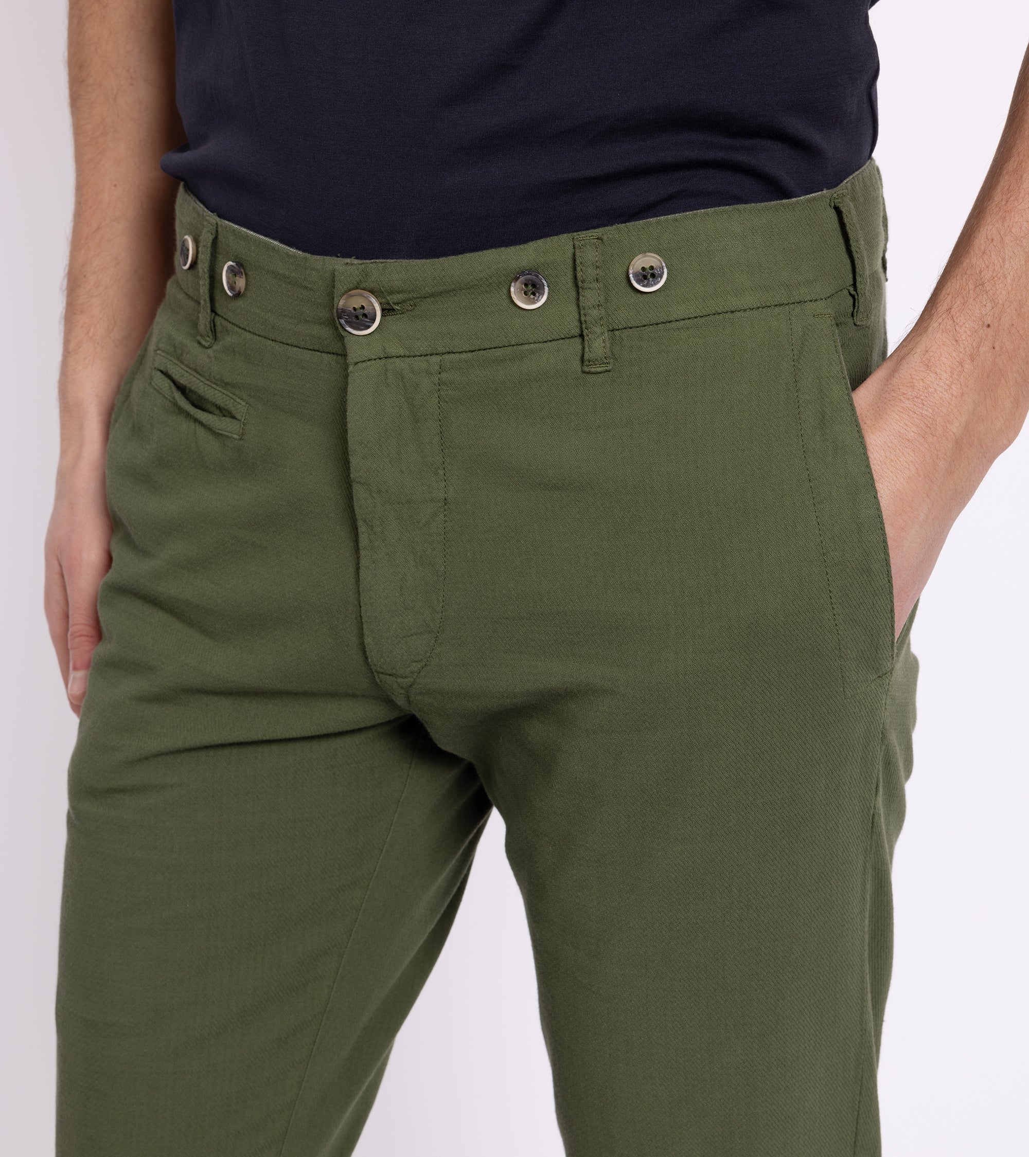 Barena Rampin Arela Cotton Trousers: Green