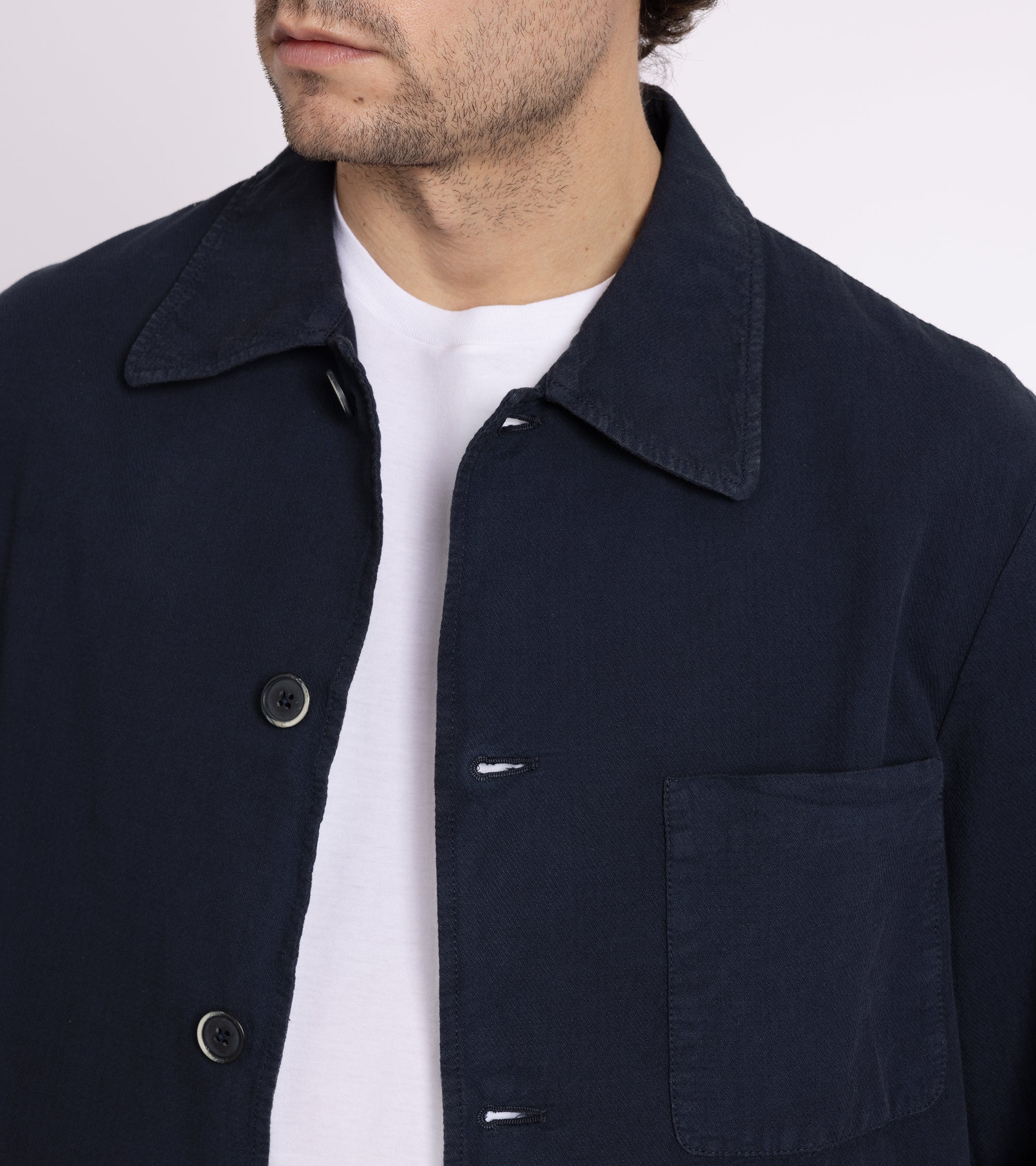 Barena Visal Arela Cotton Shirt Jacket: Navy