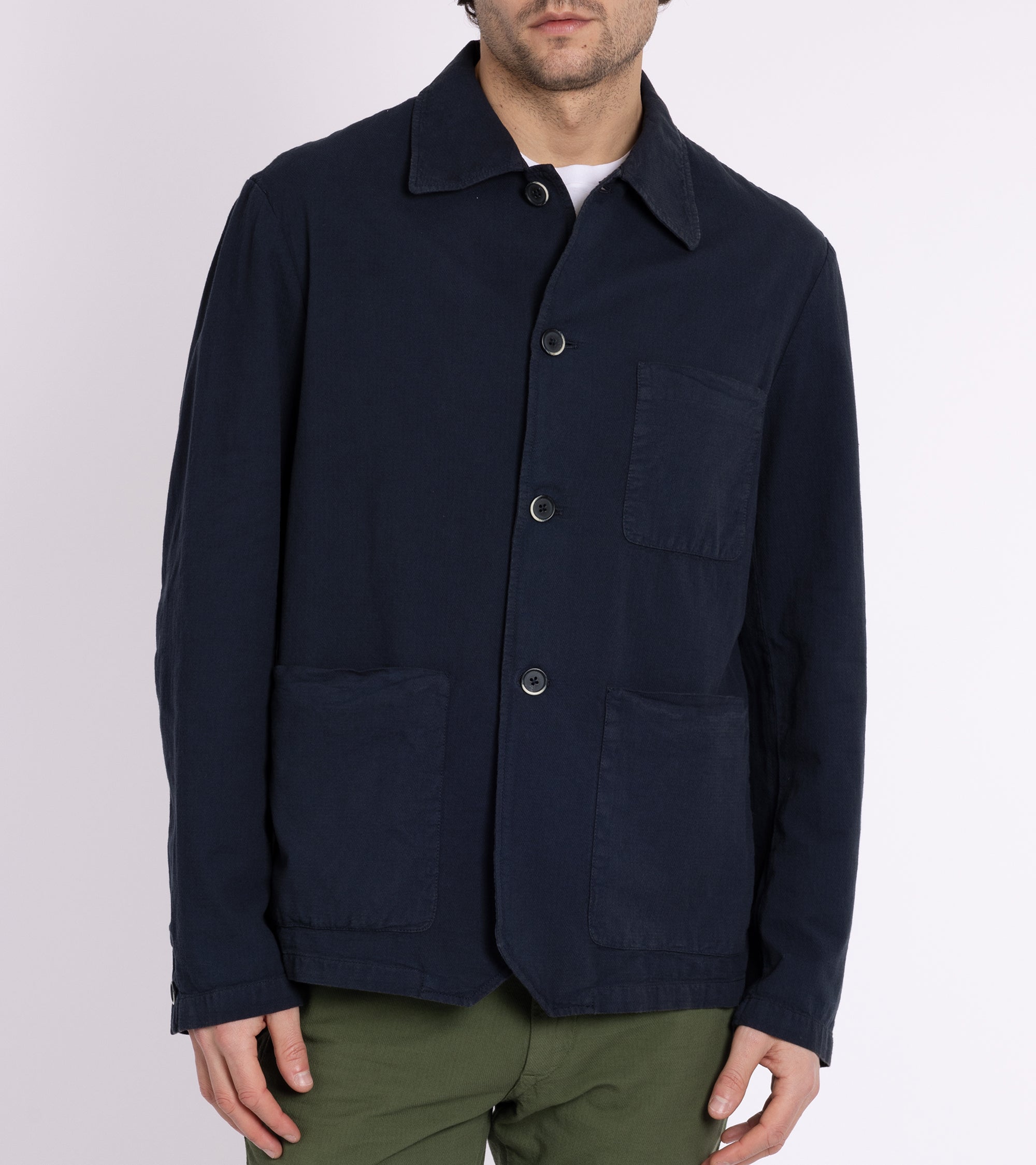 Barena Visal Arela Cotton Shirt Jacket: Navy