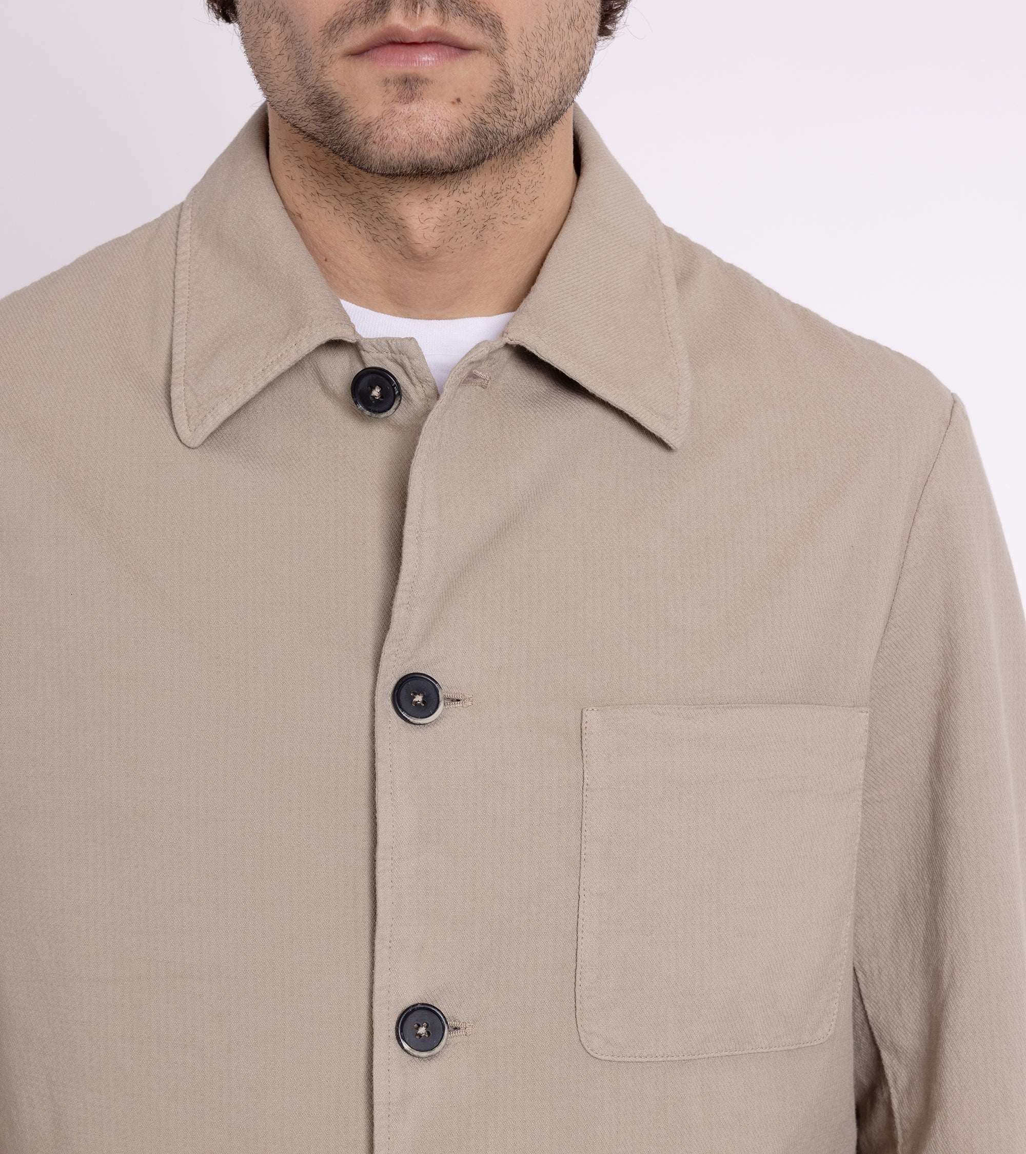 Barena Visal Arela Cotton Shirt Jacket: Beige