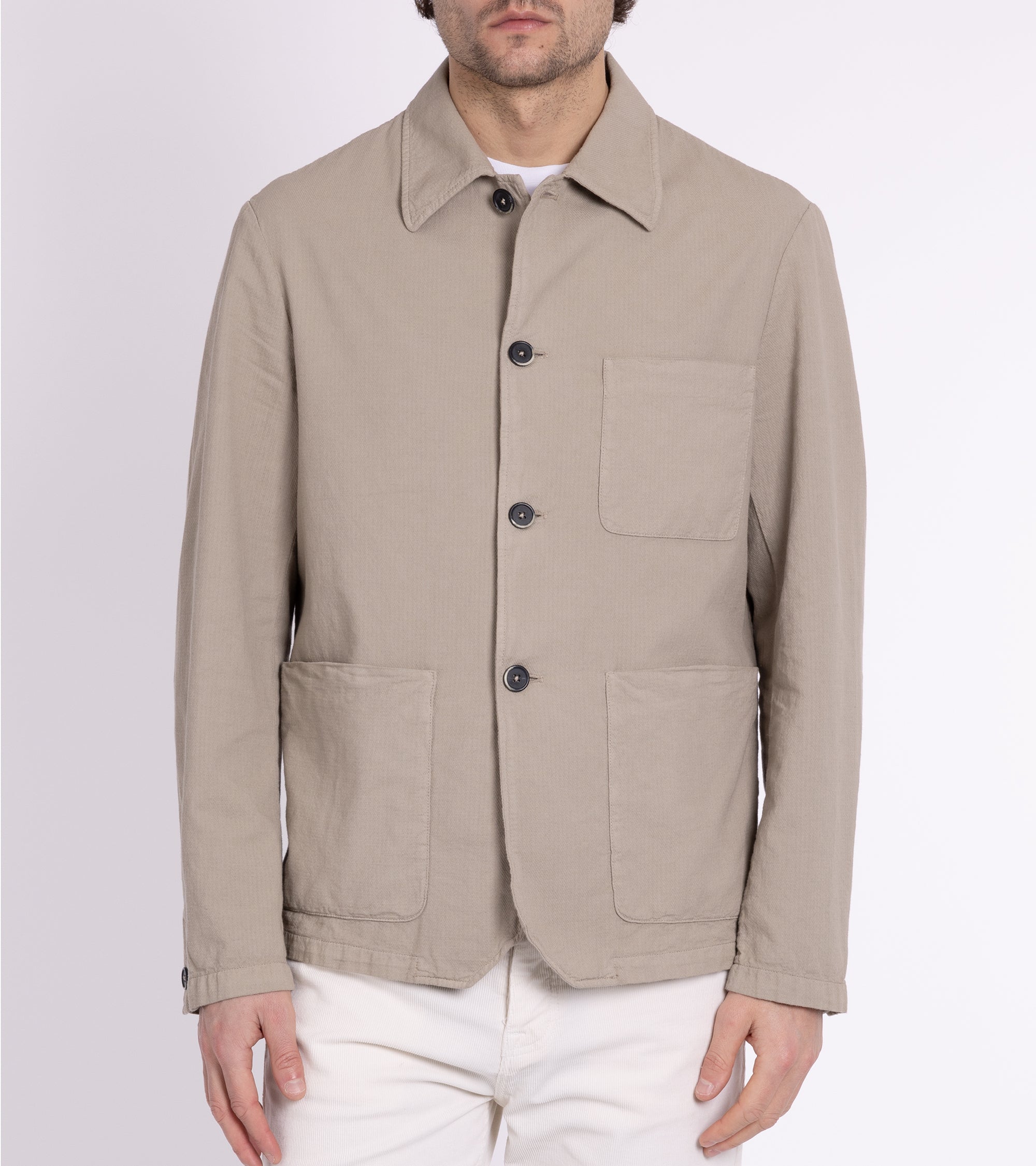 Barena Visal Arela Cotton Shirt Jacket: Beige