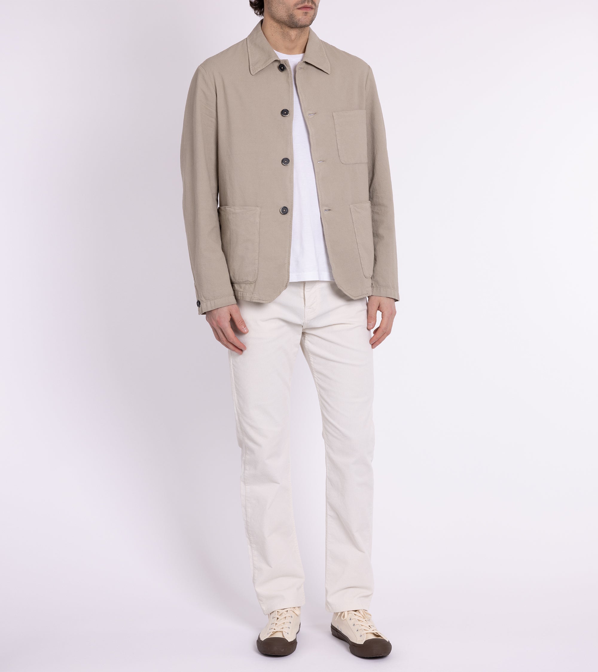 Barena Visal Arela Cotton Shirt Jacket: Beige