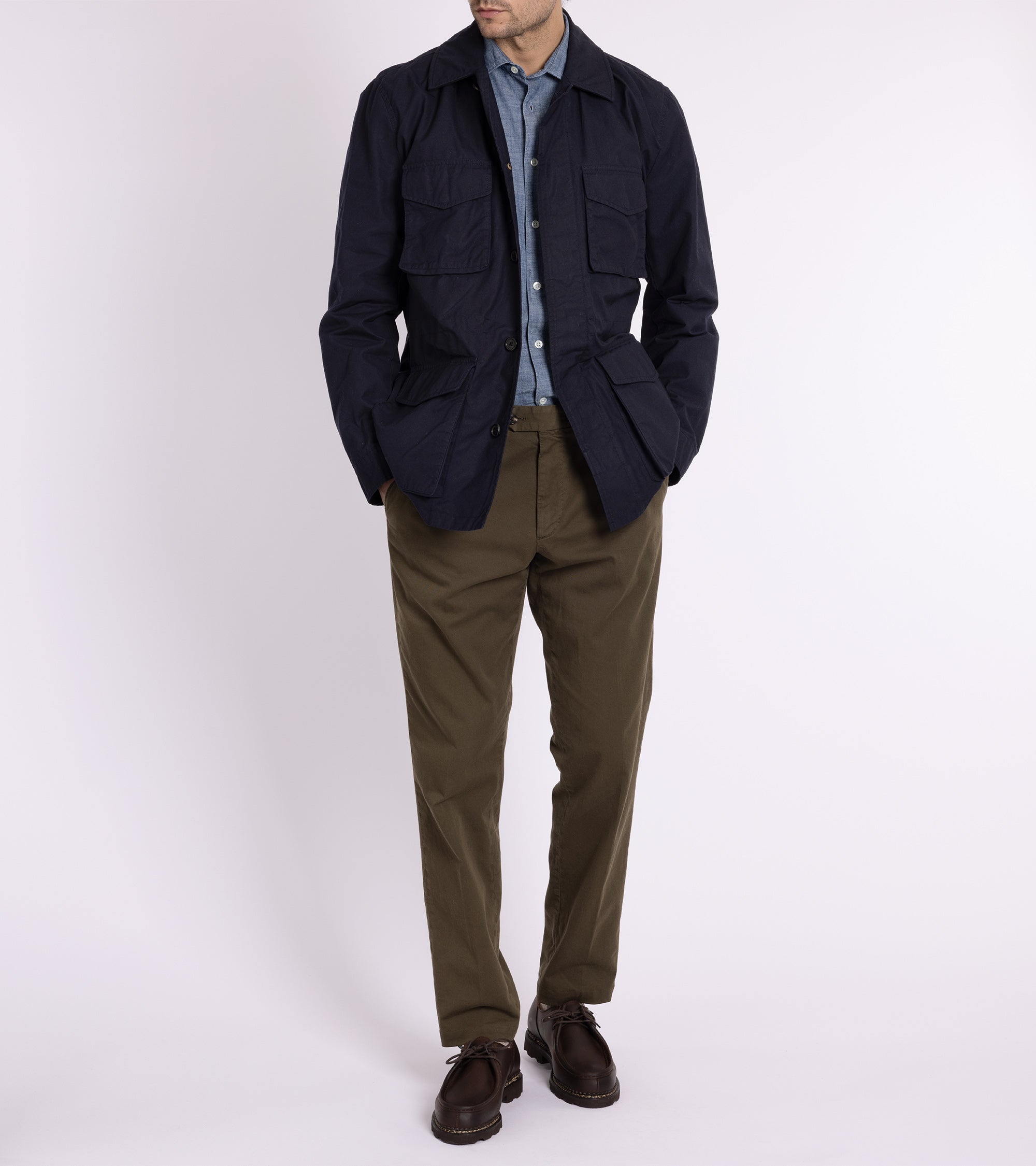 Trunk Blandford Waxed Cotton Field Jacket: Navy