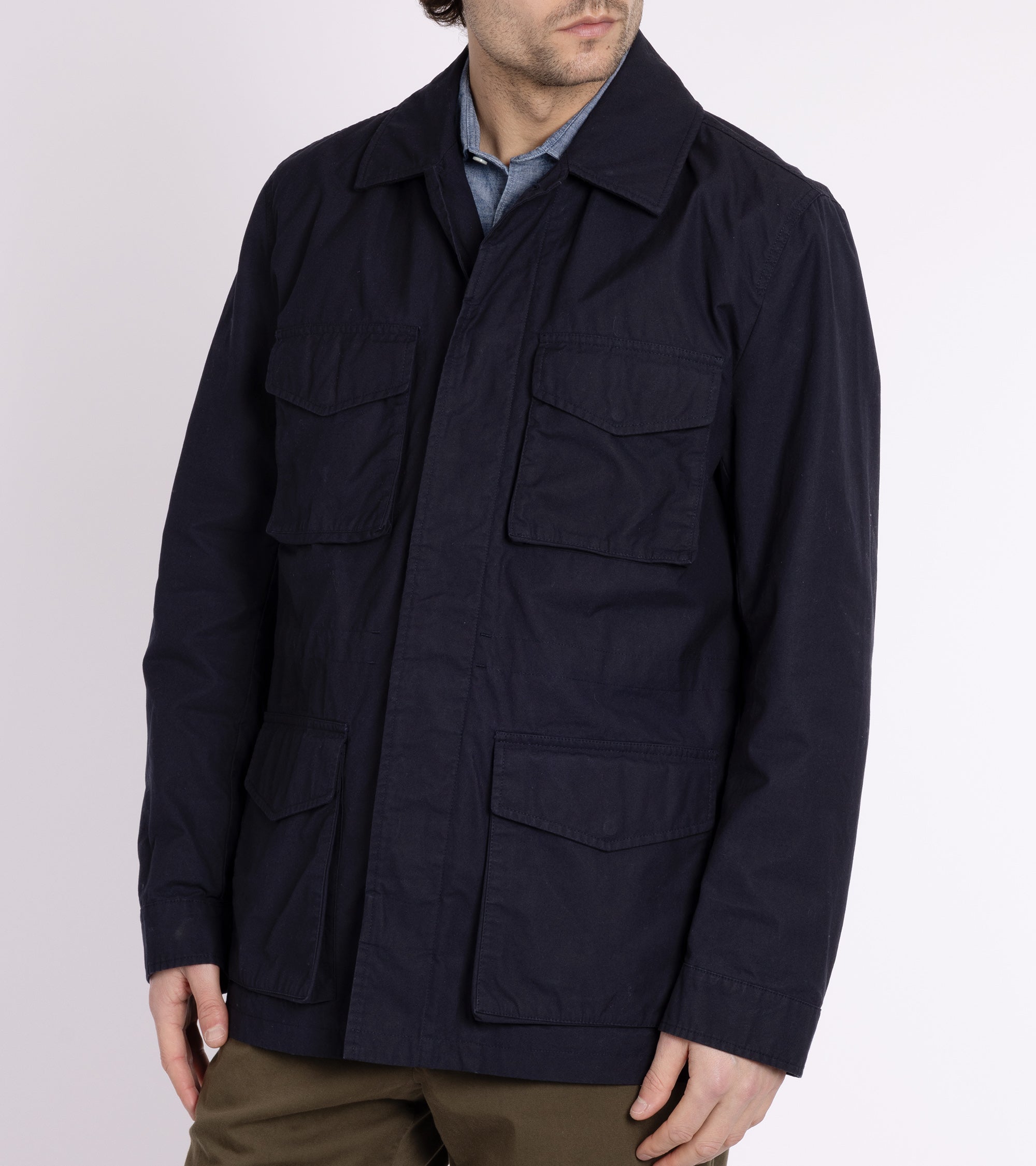 Trunk Blandford Waxed Cotton Field Jacket: Navy