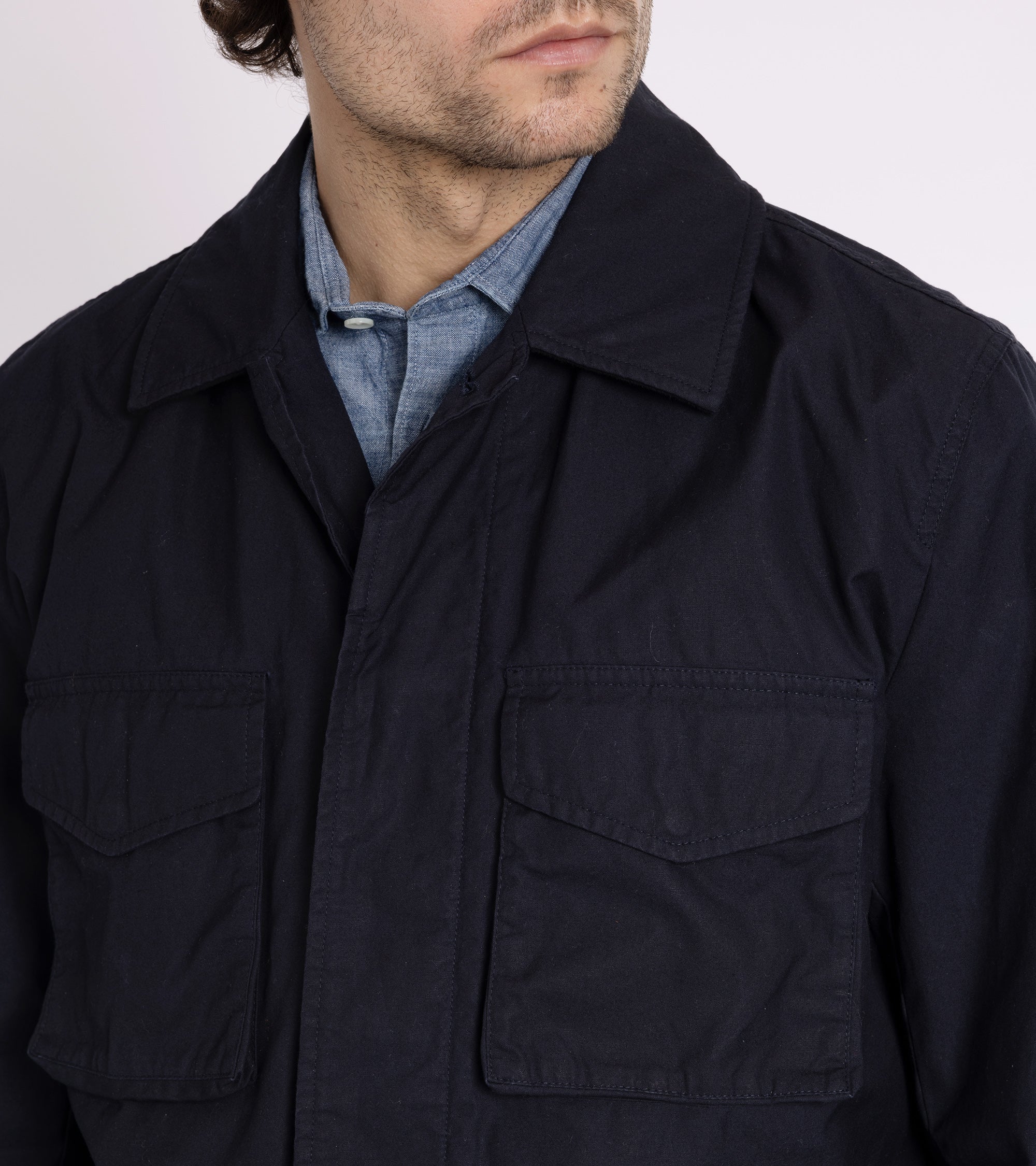 Trunk Blandford Waxed Cotton Field Jacket: Navy