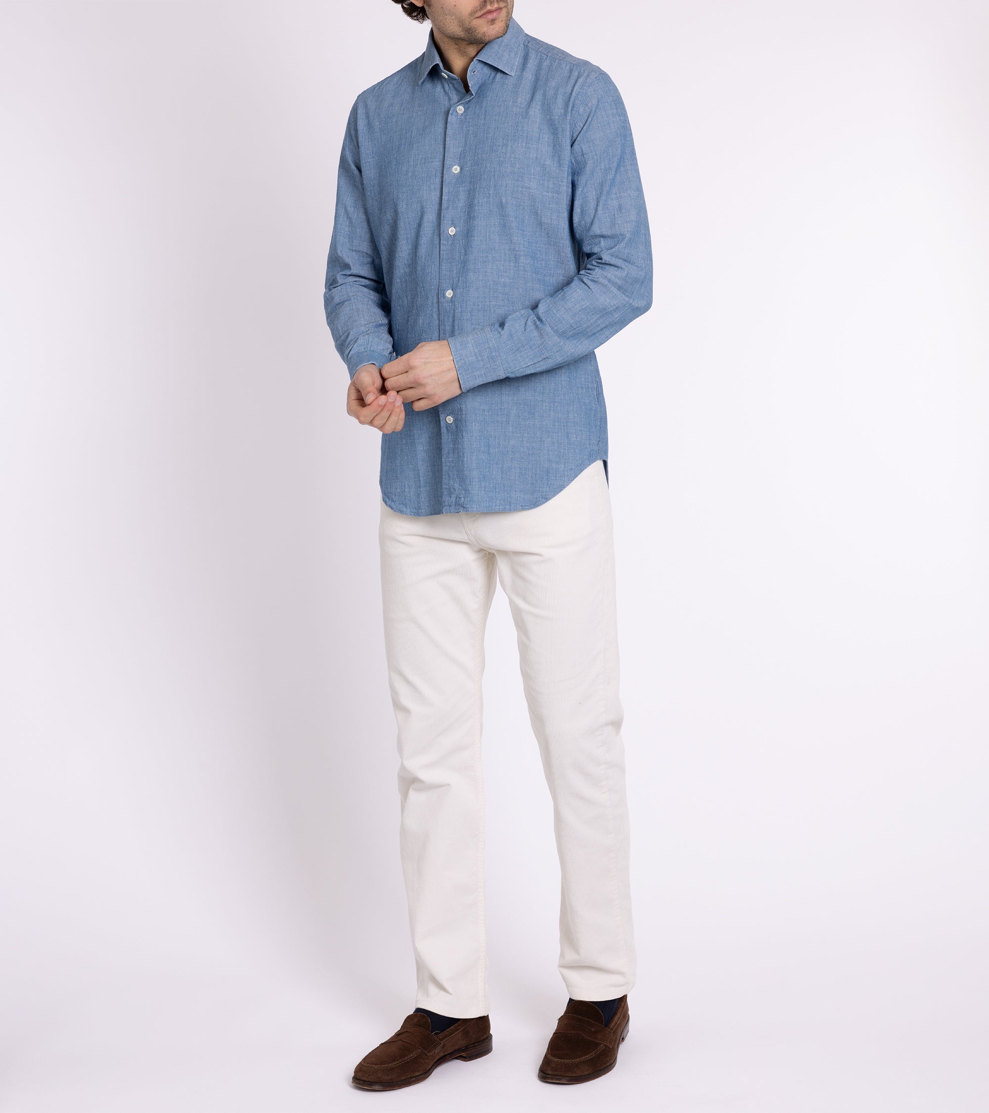 MCR Slim Japanese Chambray Shirt: Light Blue