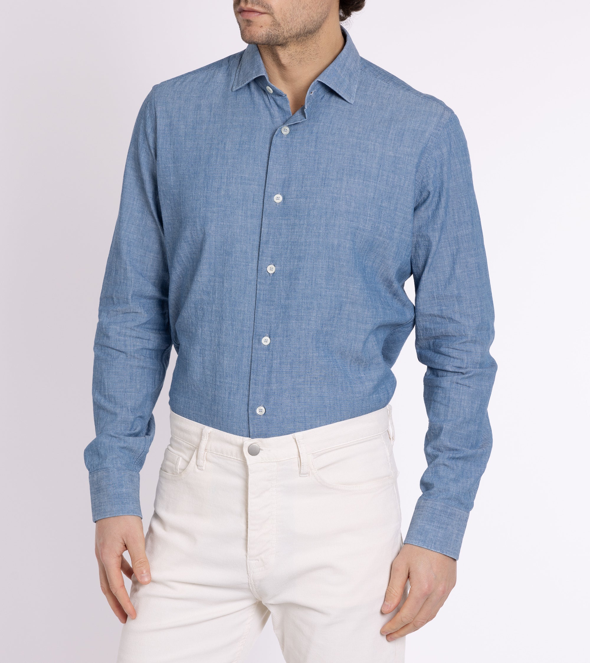 MCR Slim Japanese Chambray Shirt: Light Blue