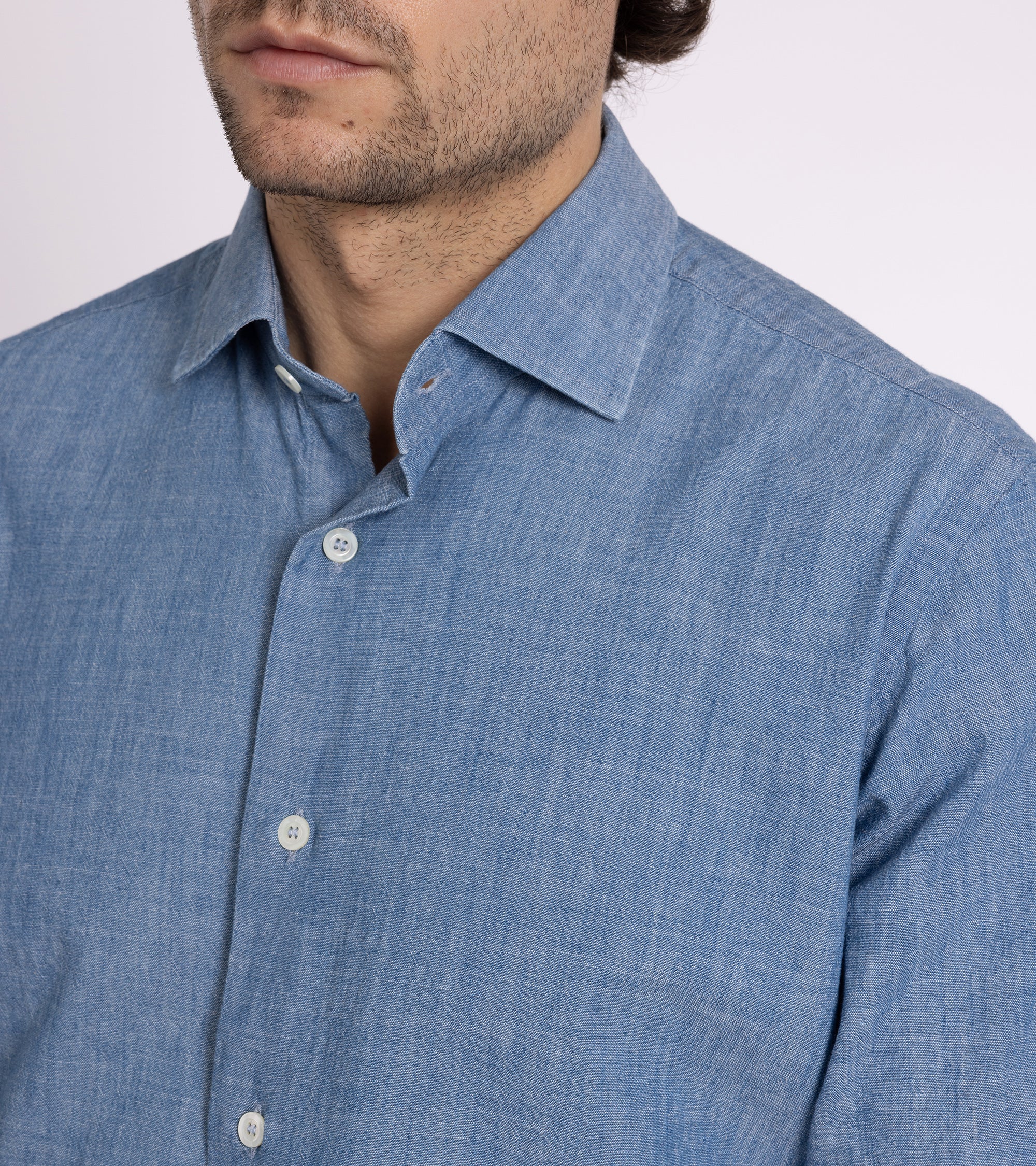 MCR Slim Japanese Chambray Shirt: Light Blue