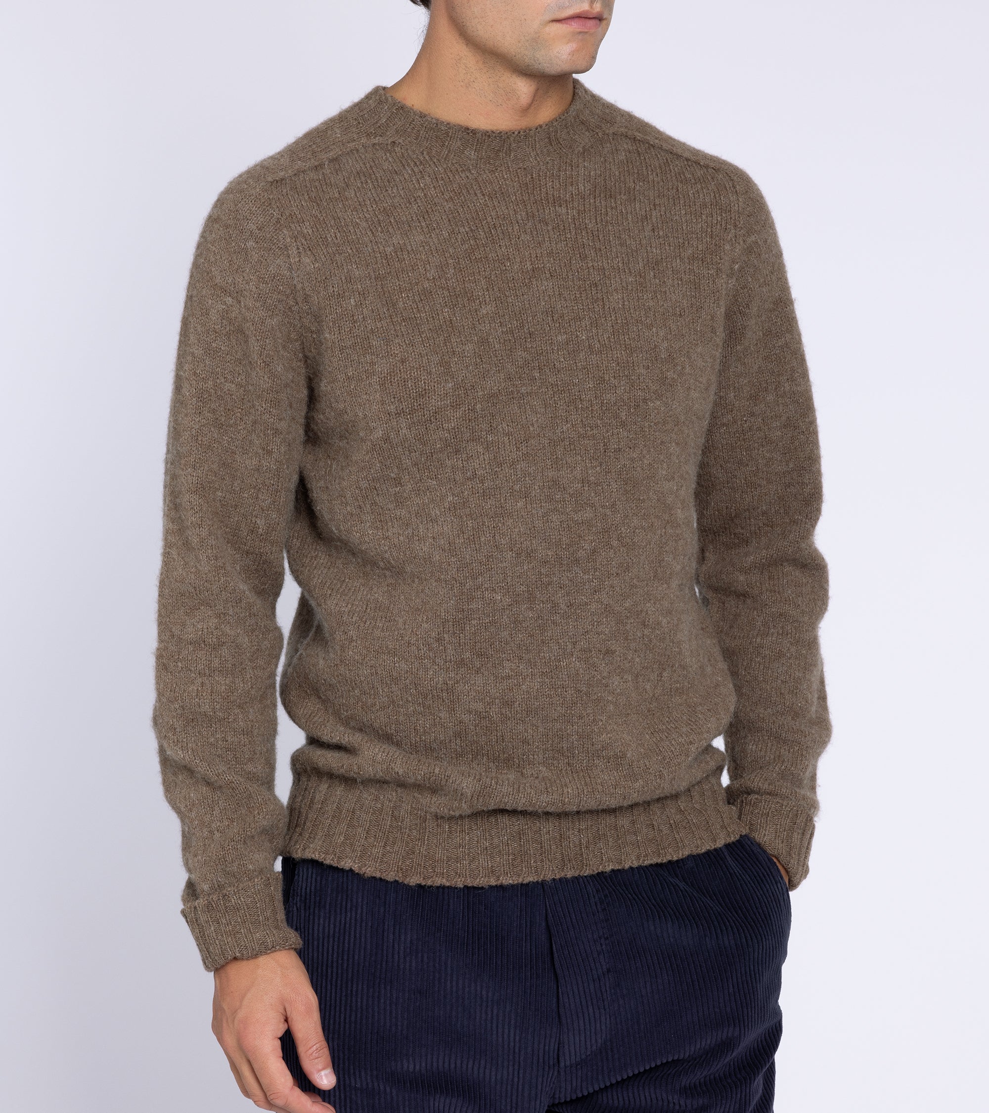 Trunk Berwick Brushed Shetland Crew Sweater: Mink