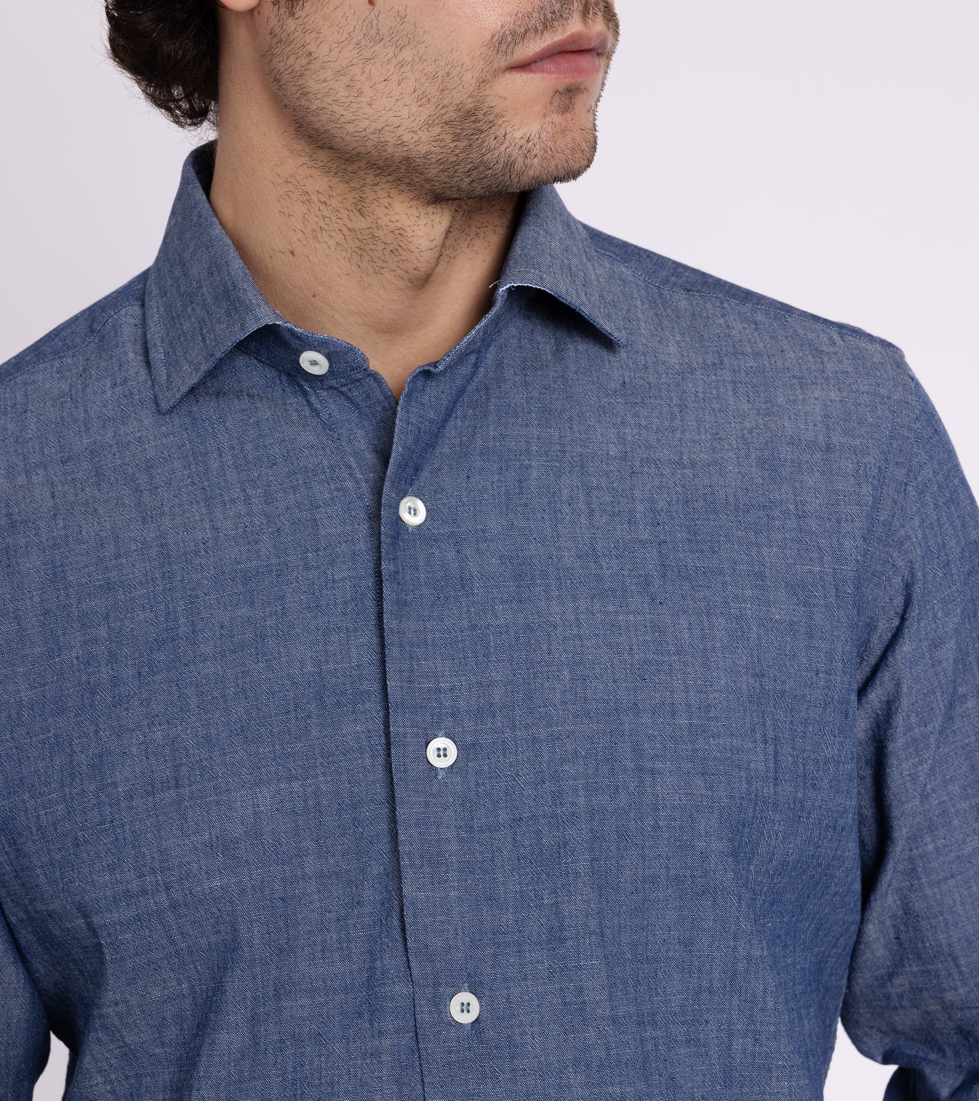 MCR Slim Japanese Chambray Shirt: Dark Blue