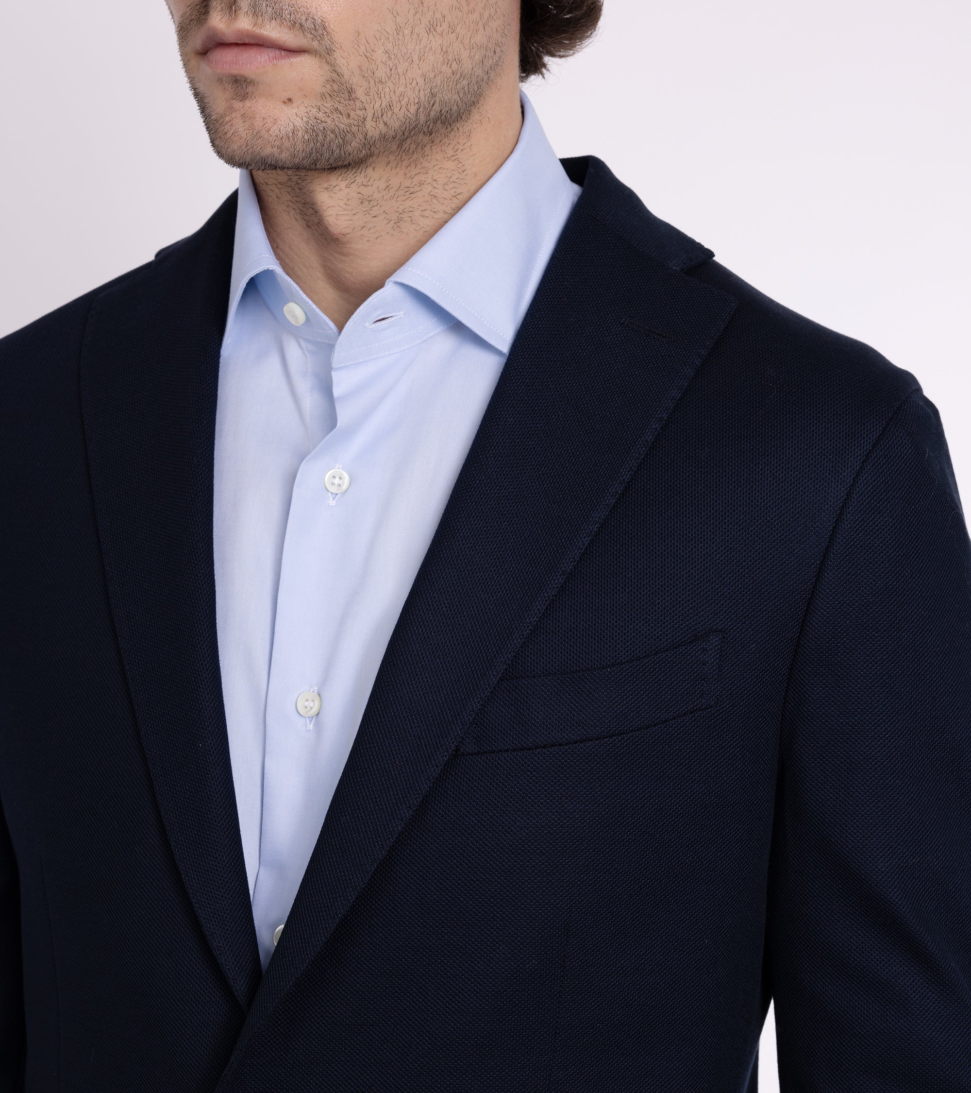 Boglioli Cotton Jersey Hopsack K Jacket: Navy