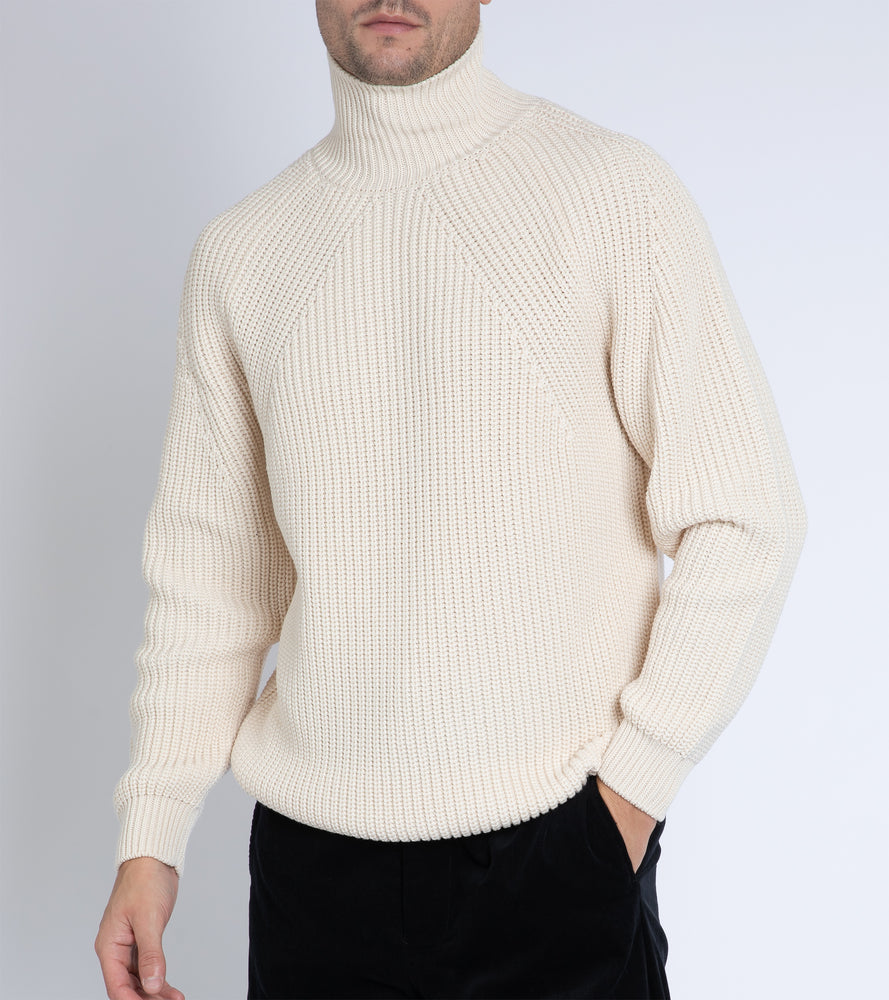 Batoner Signature Wool Turtle Neck Sweater: Ivory – Trunk Clothiers