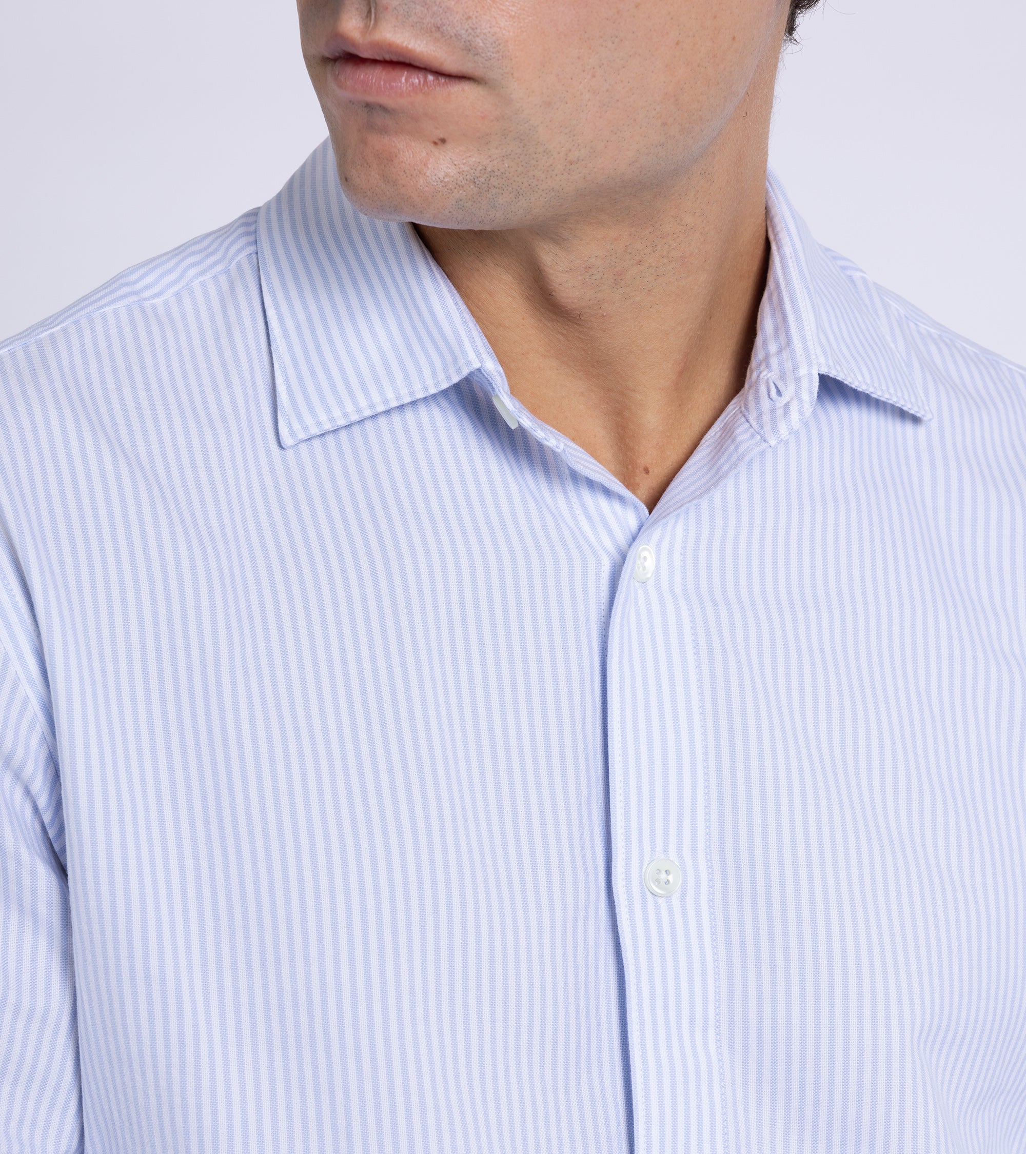 Trunk Austin Cotton Stripe Oxford Shirt: Light Blue