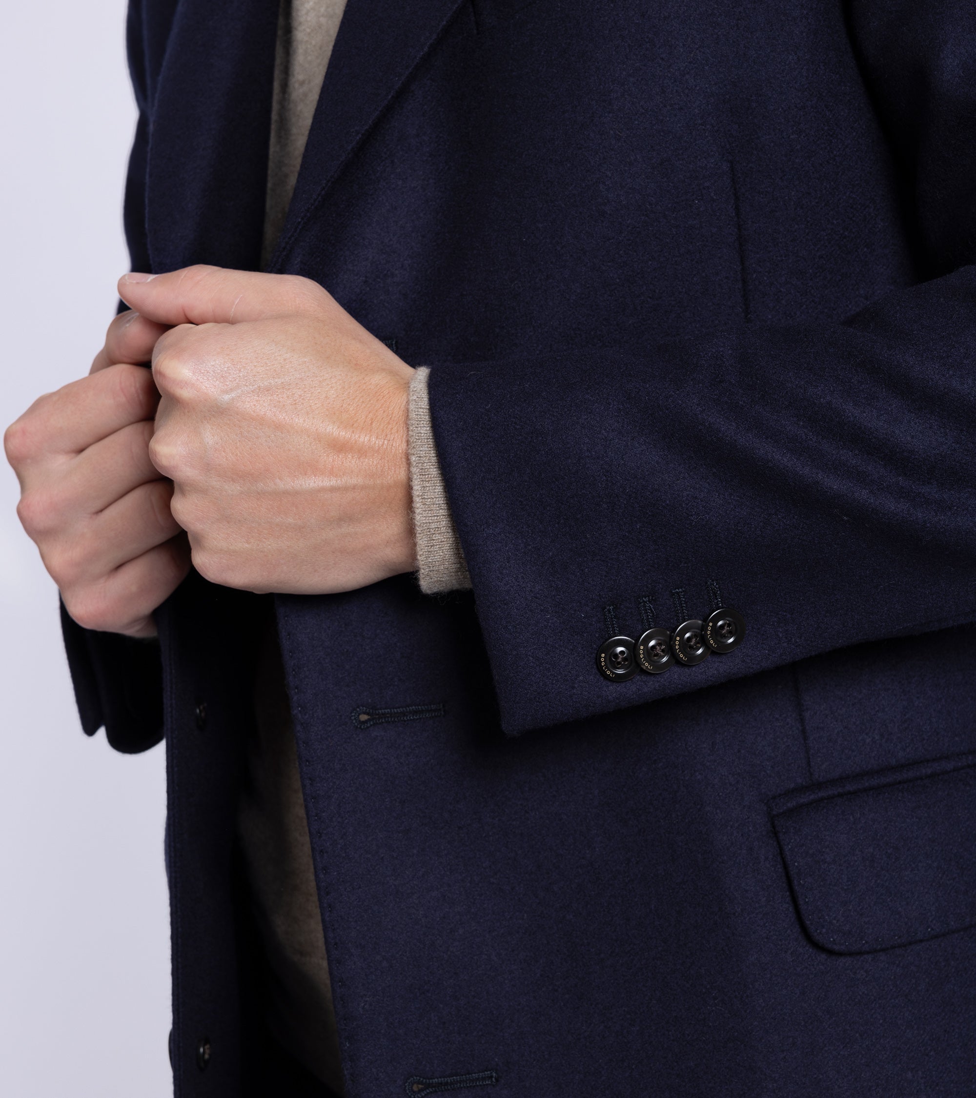 Boglioli Wool Overcoat: Navy