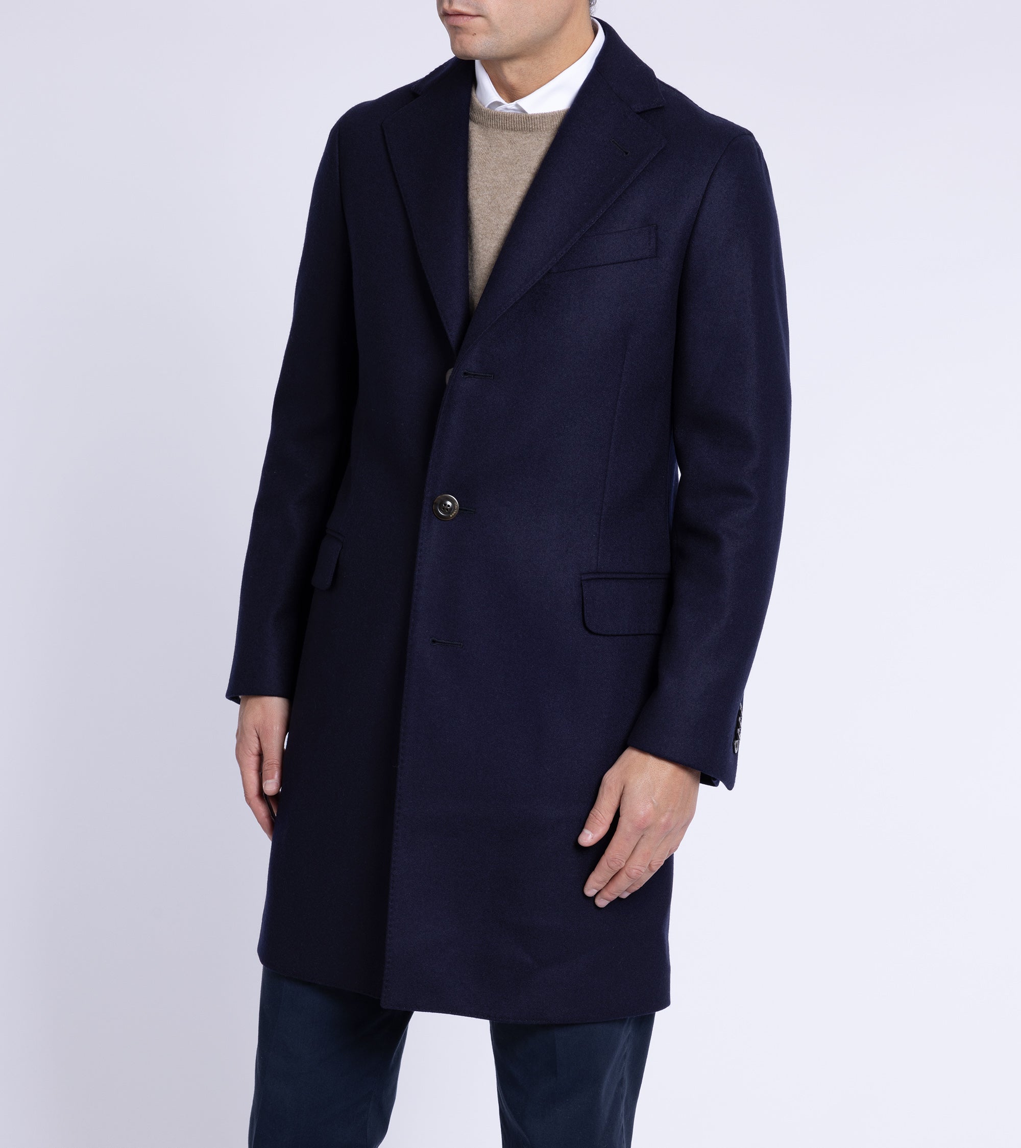 Boglioli Wool Overcoat: Navy