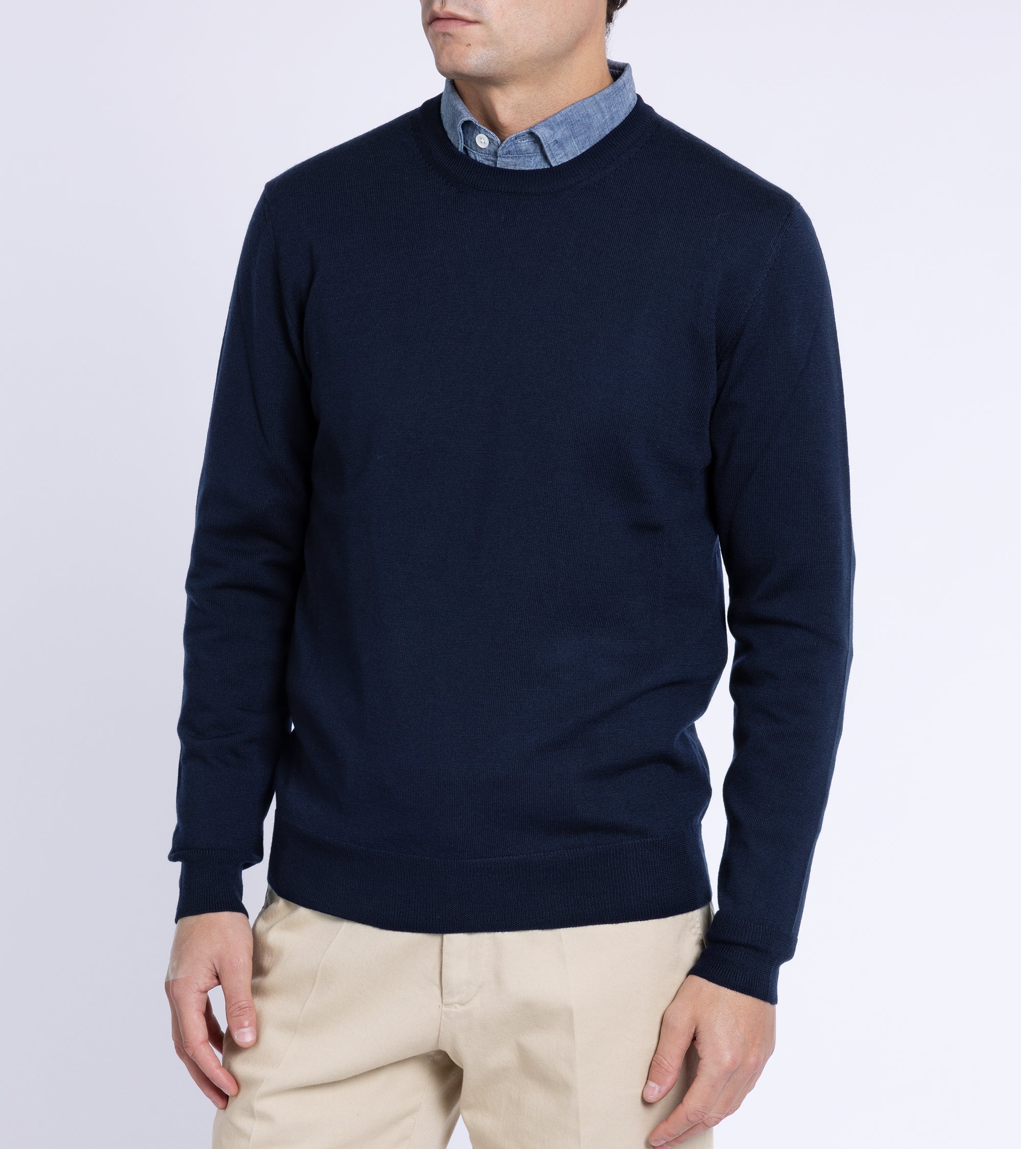 Trunk Harley Merino Crew Neck Sweater: Navy