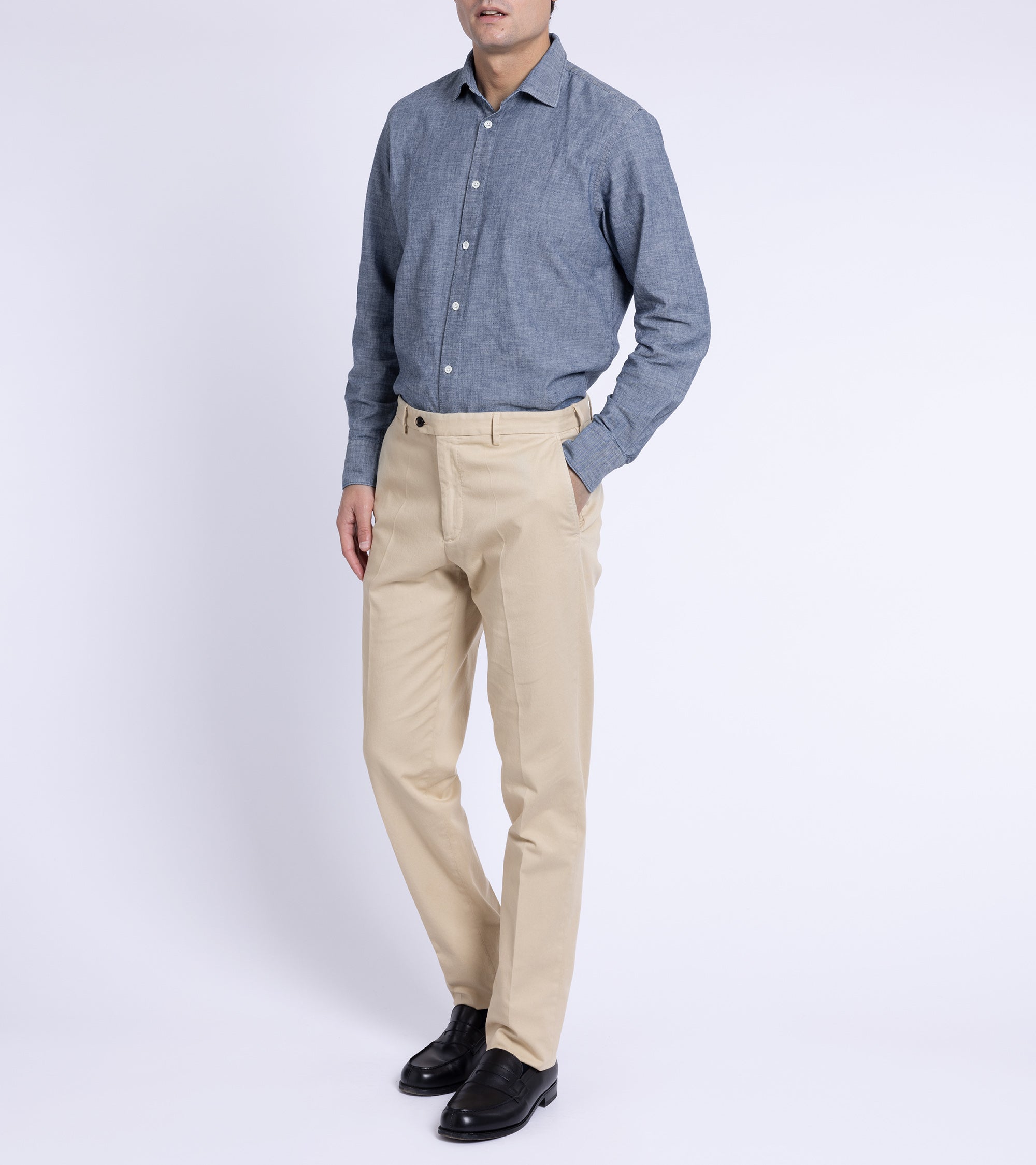 Trunk Austin Japanese Chambray Shirt: Dark Blue