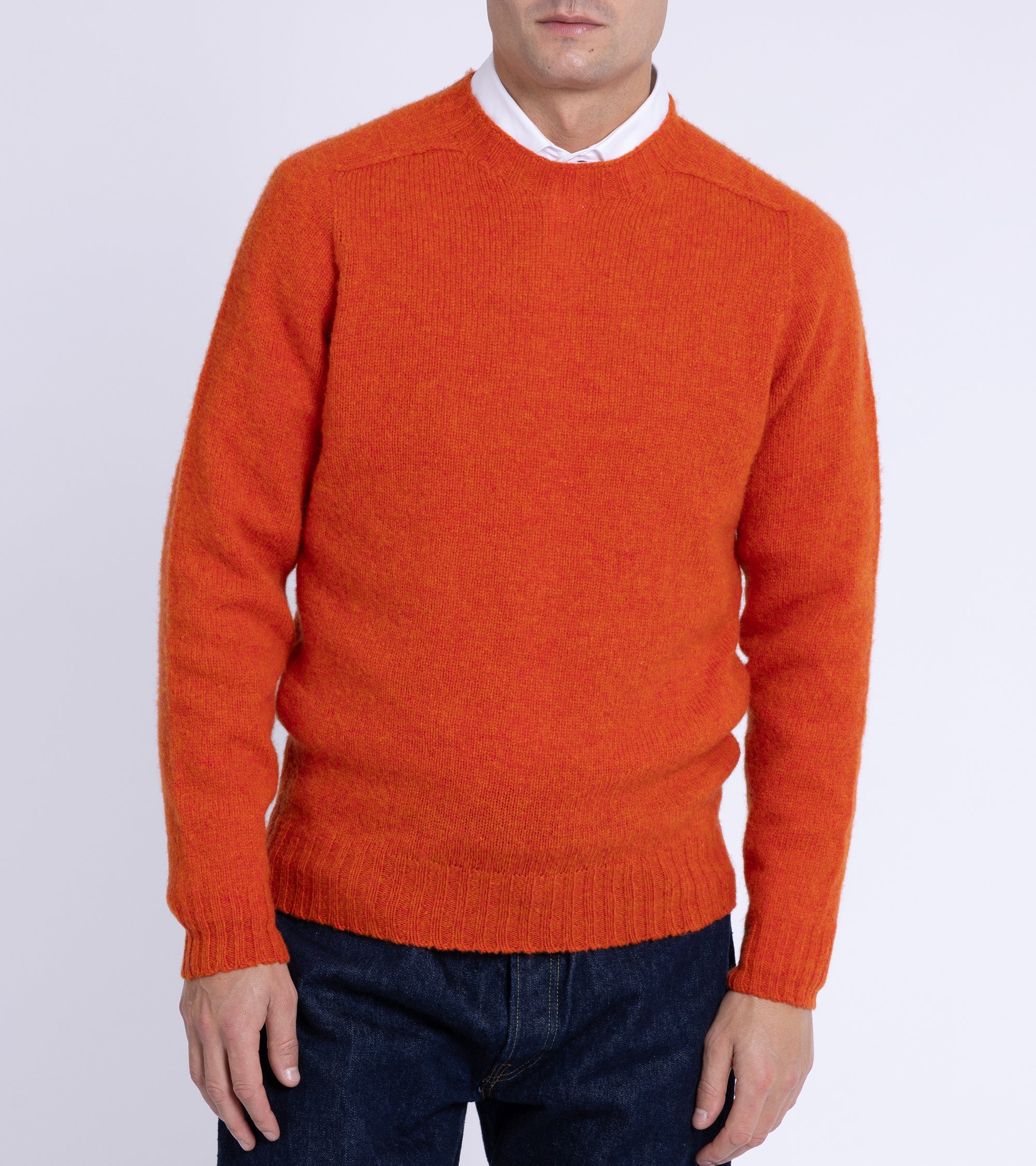 Trunk Berwick Brushed Shetland Crew Sweater: Orange