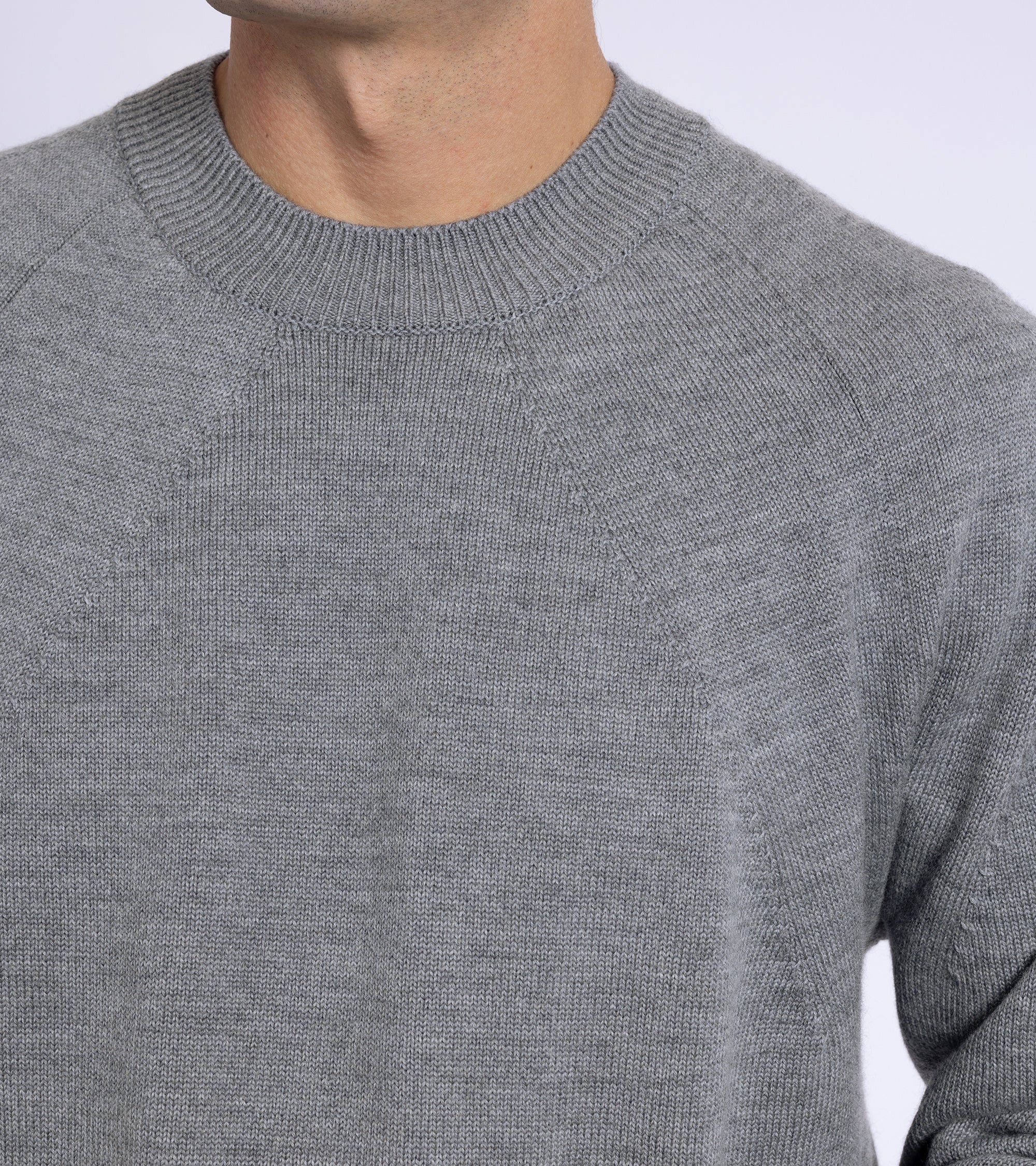 Batoner Light Wool Signature Crew Neck Sweater: Grey