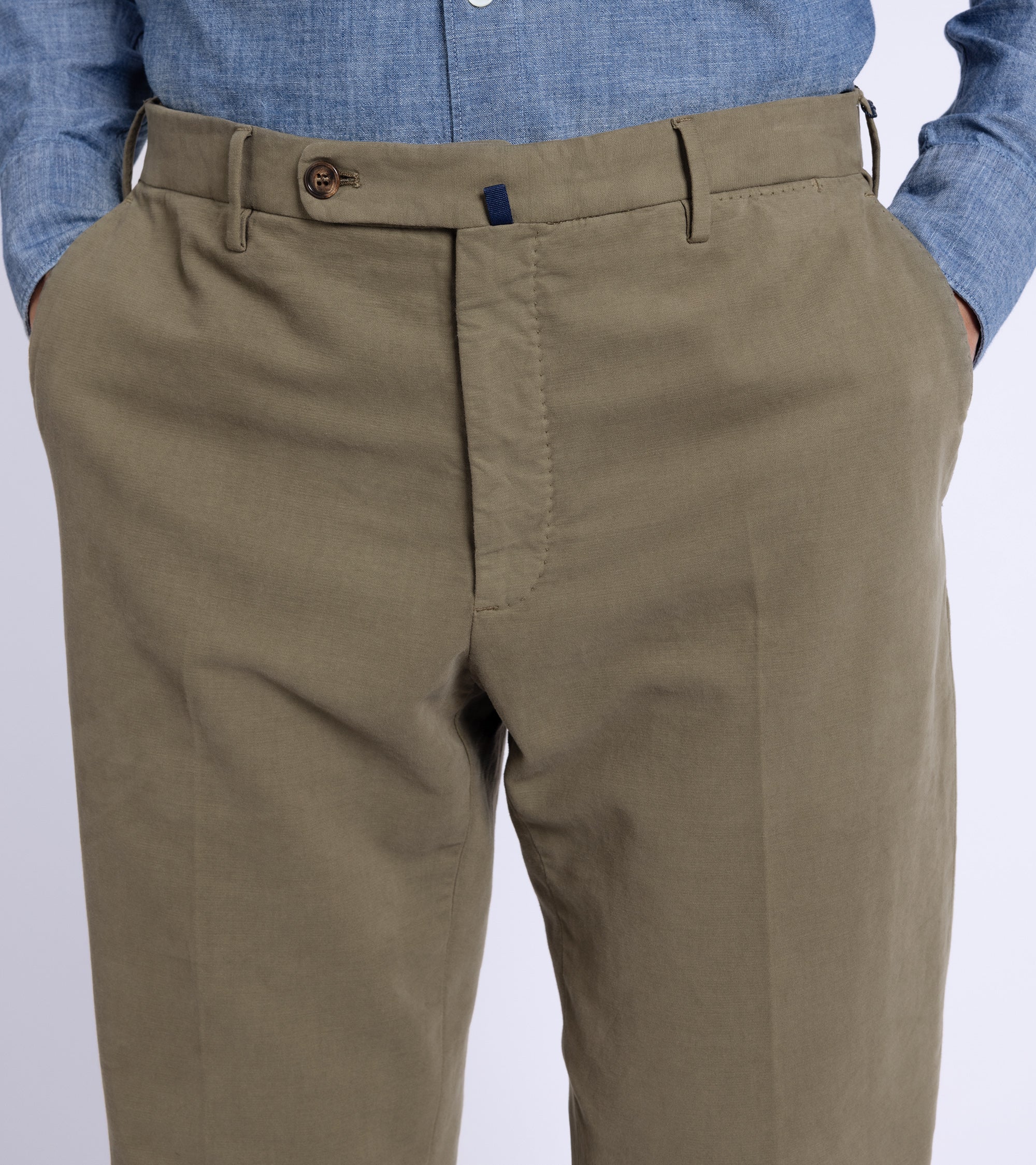 Incotex Regular Doeskin Chino Trousers: Olive