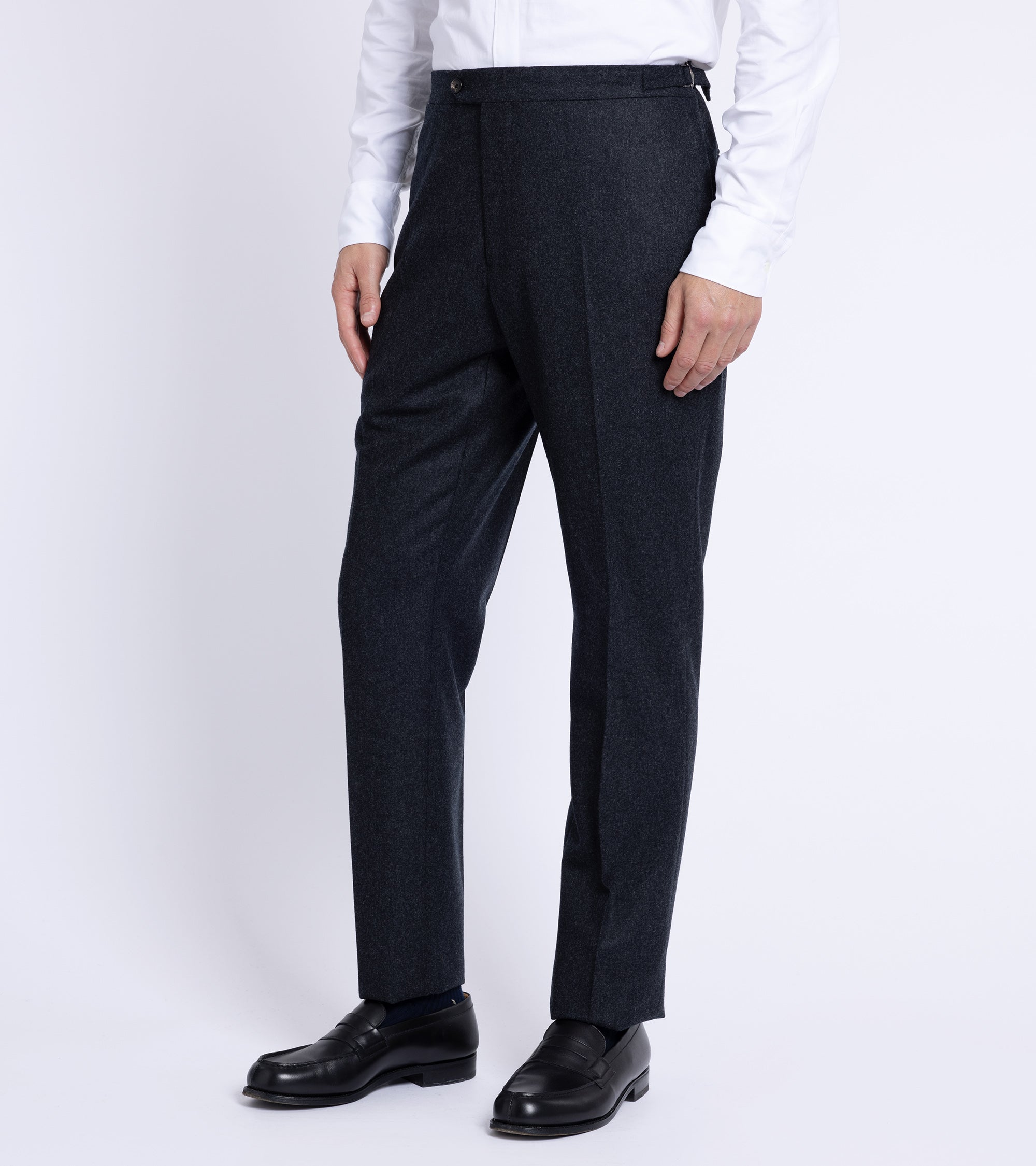 Trunk Wigmore Wool Flannel Suit Trousers: Dark Charcoal