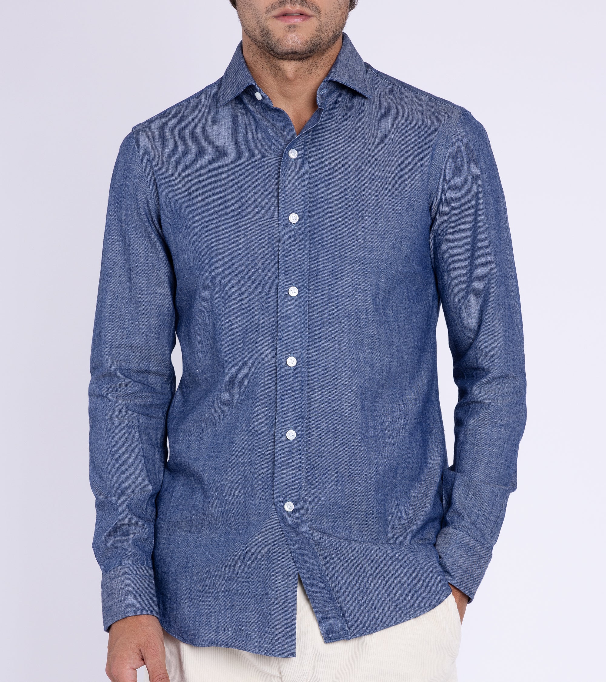 Salvatore Piccolo Selvedge Denim Shirt: Dark Blue