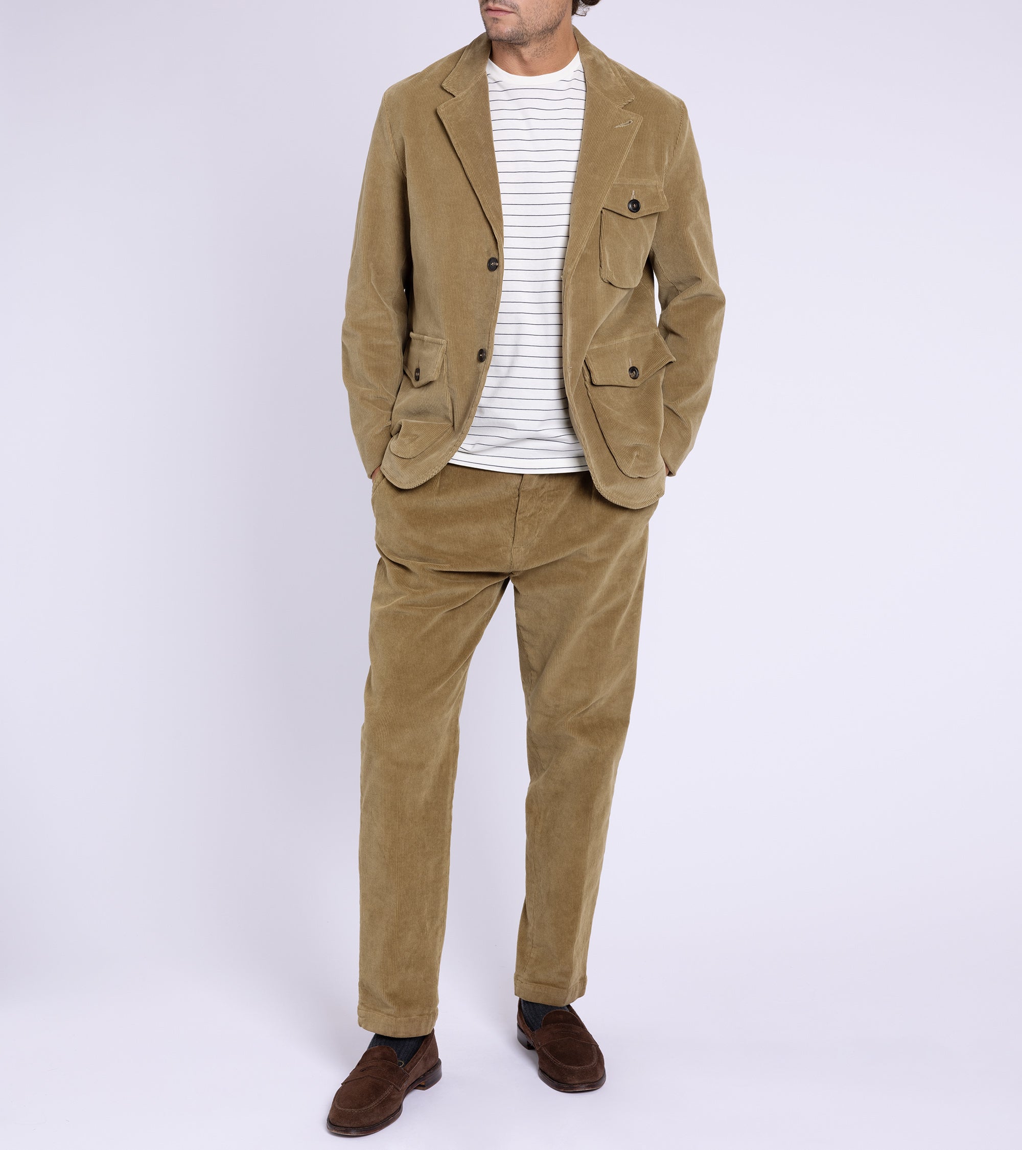 East Harbour Surplus Chester Washed Corduroy Jacket: Khaki