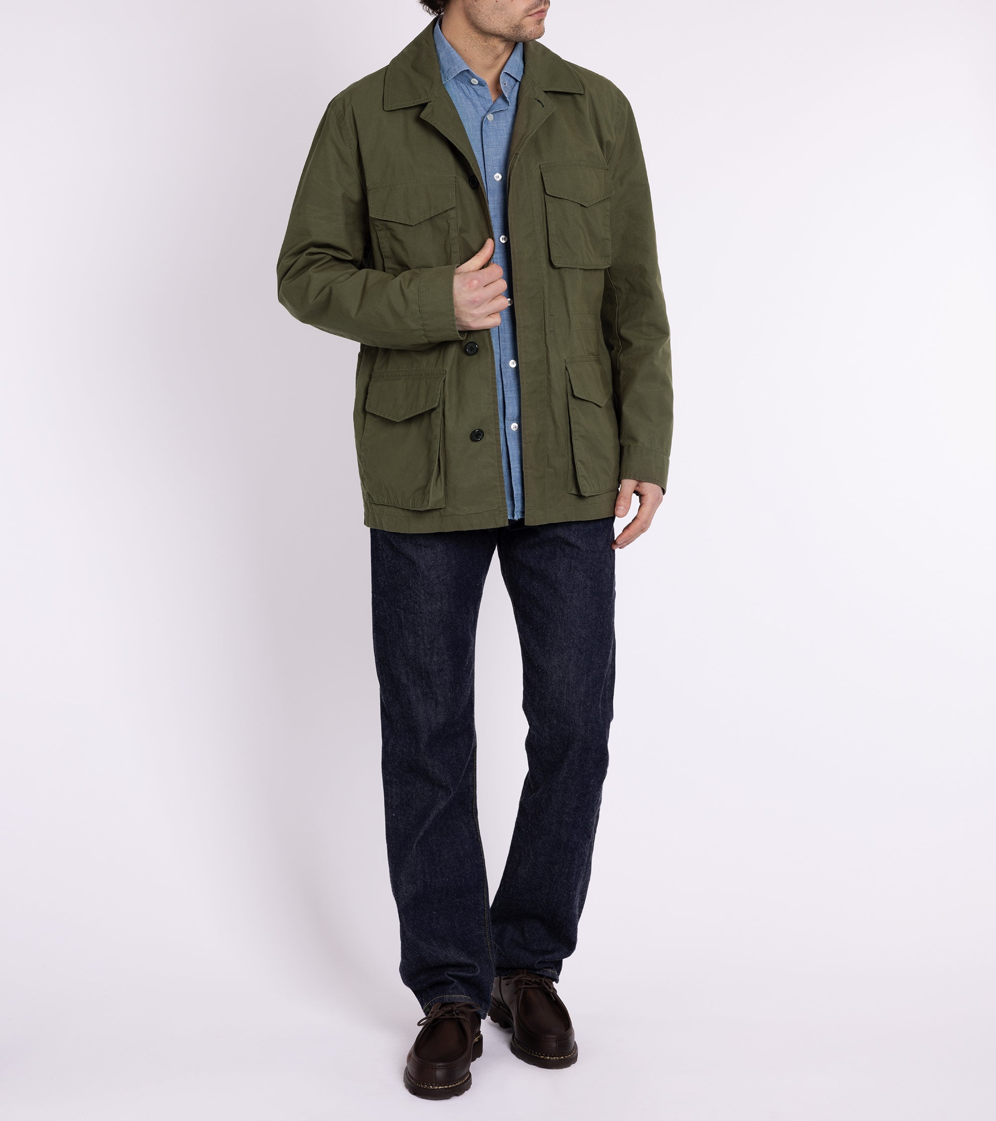 Trunk Blandford Waxed Cotton Field Jacket: Olive