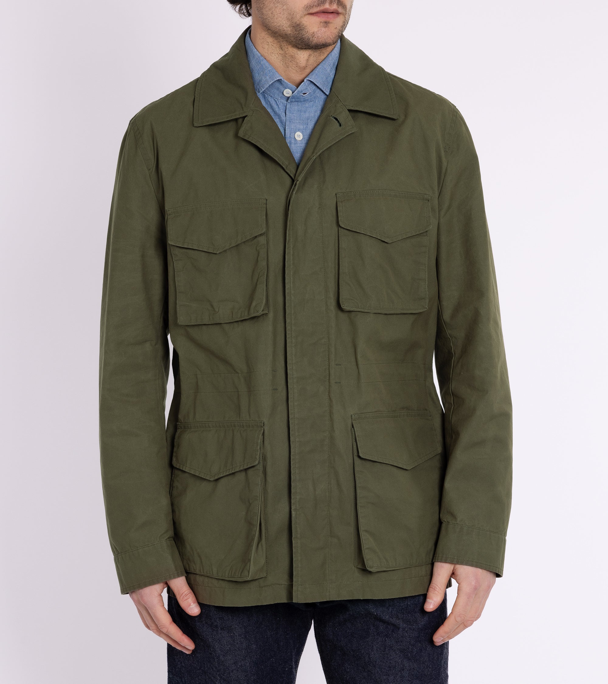 Trunk Blandford Waxed Cotton Field Jacket: Olive