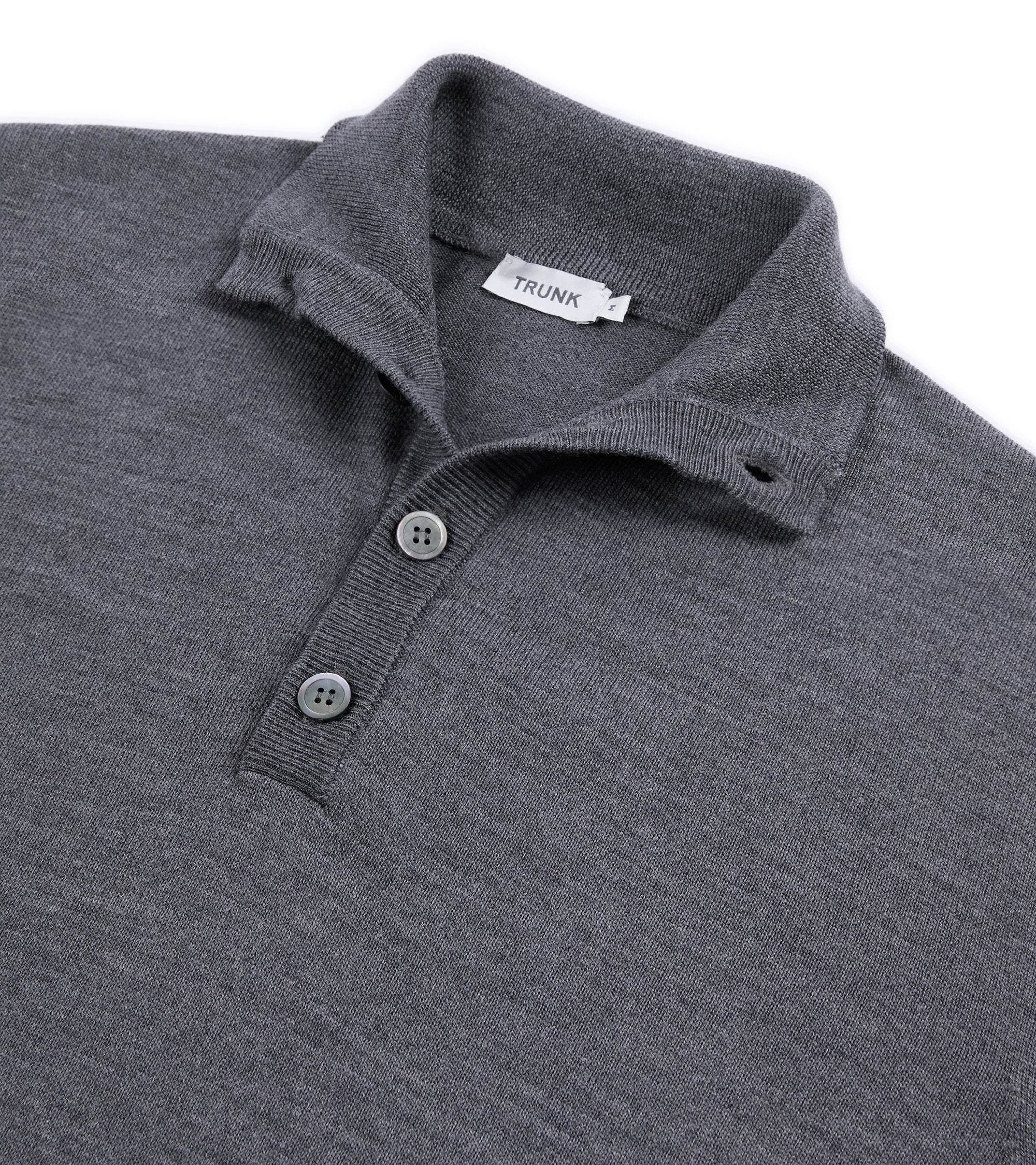 Trunk Bennet Merino Button Neck Sweater: Grey