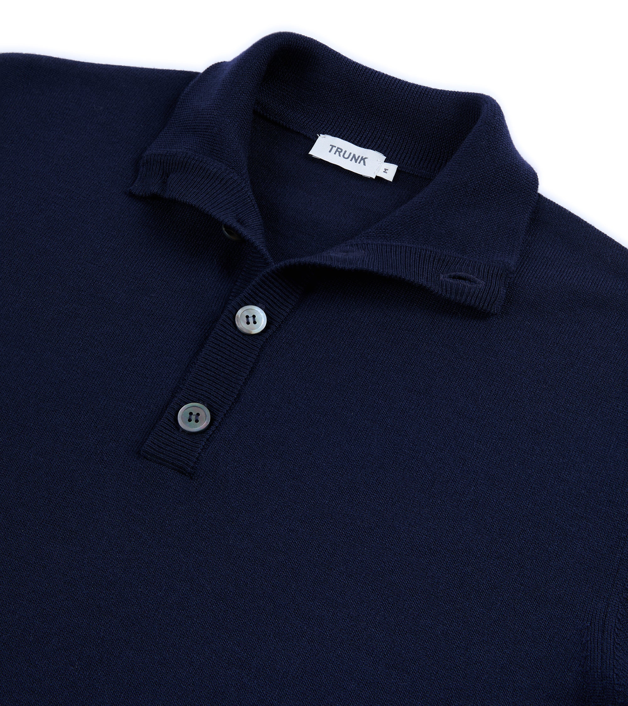 Trunk Bennet Merino Button Neck Sweater: Navy