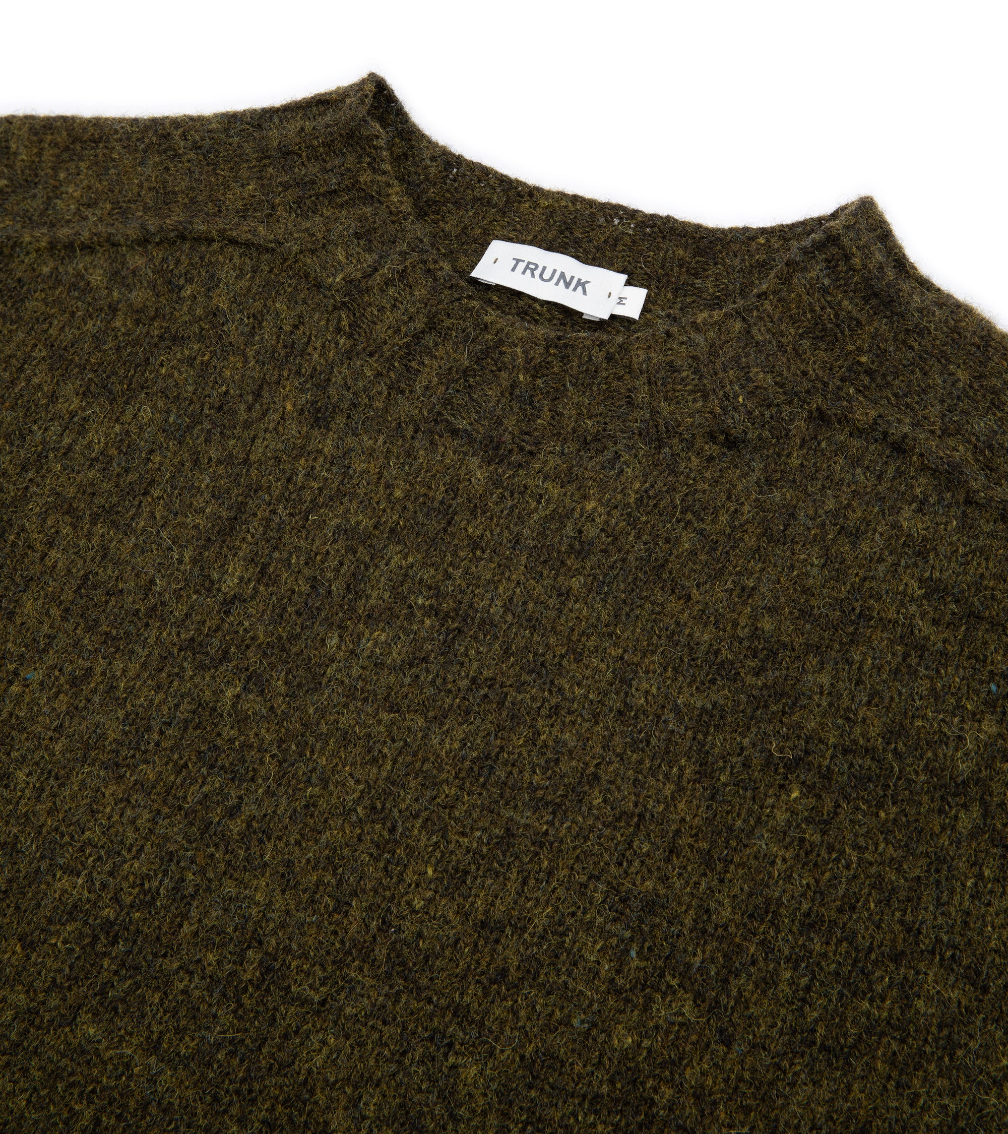 Trunk Berwick Brushed Shetland Crew Sweater: Dark Olive