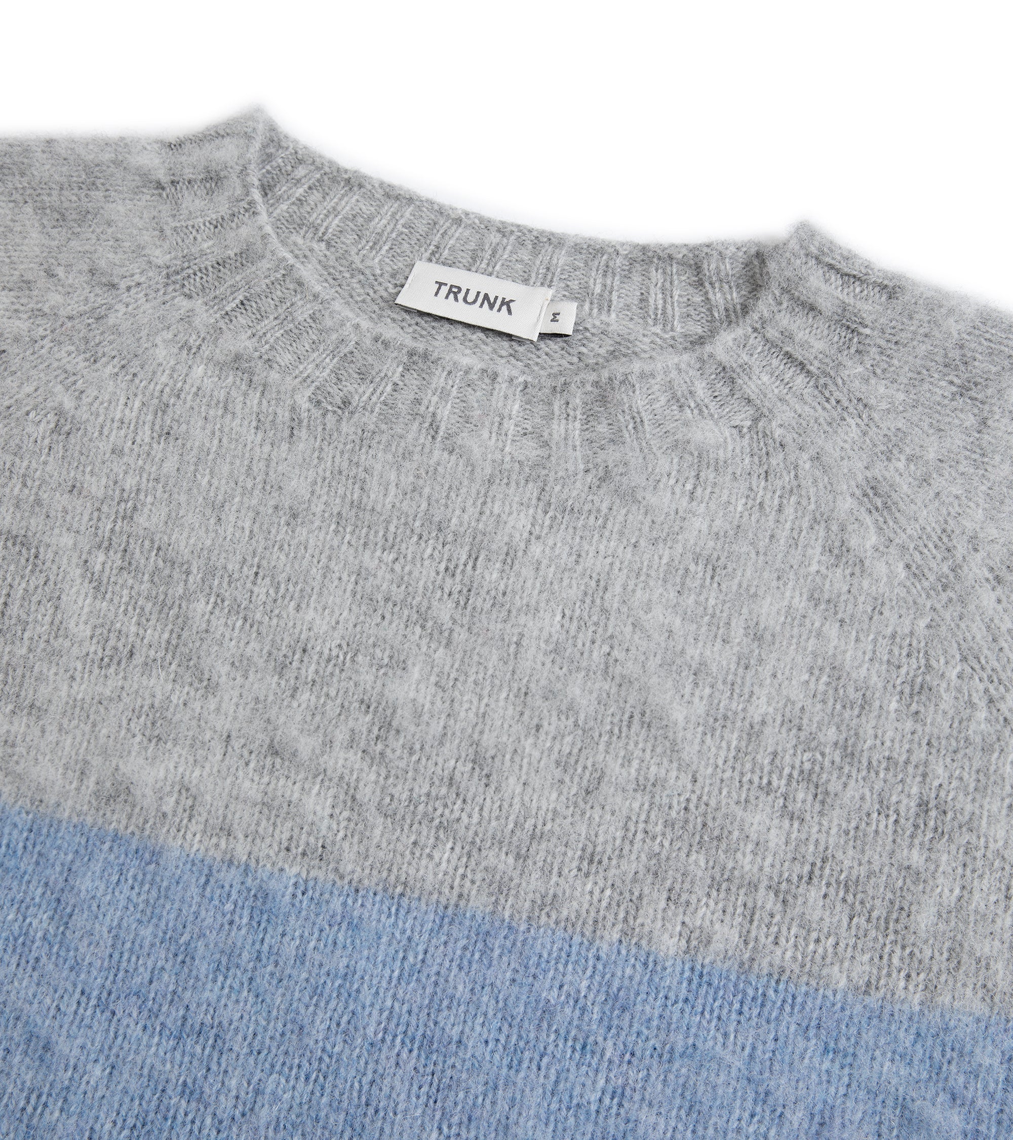 Trunk Carter Wide Stripe Crew Neck Sweater: Light Grey