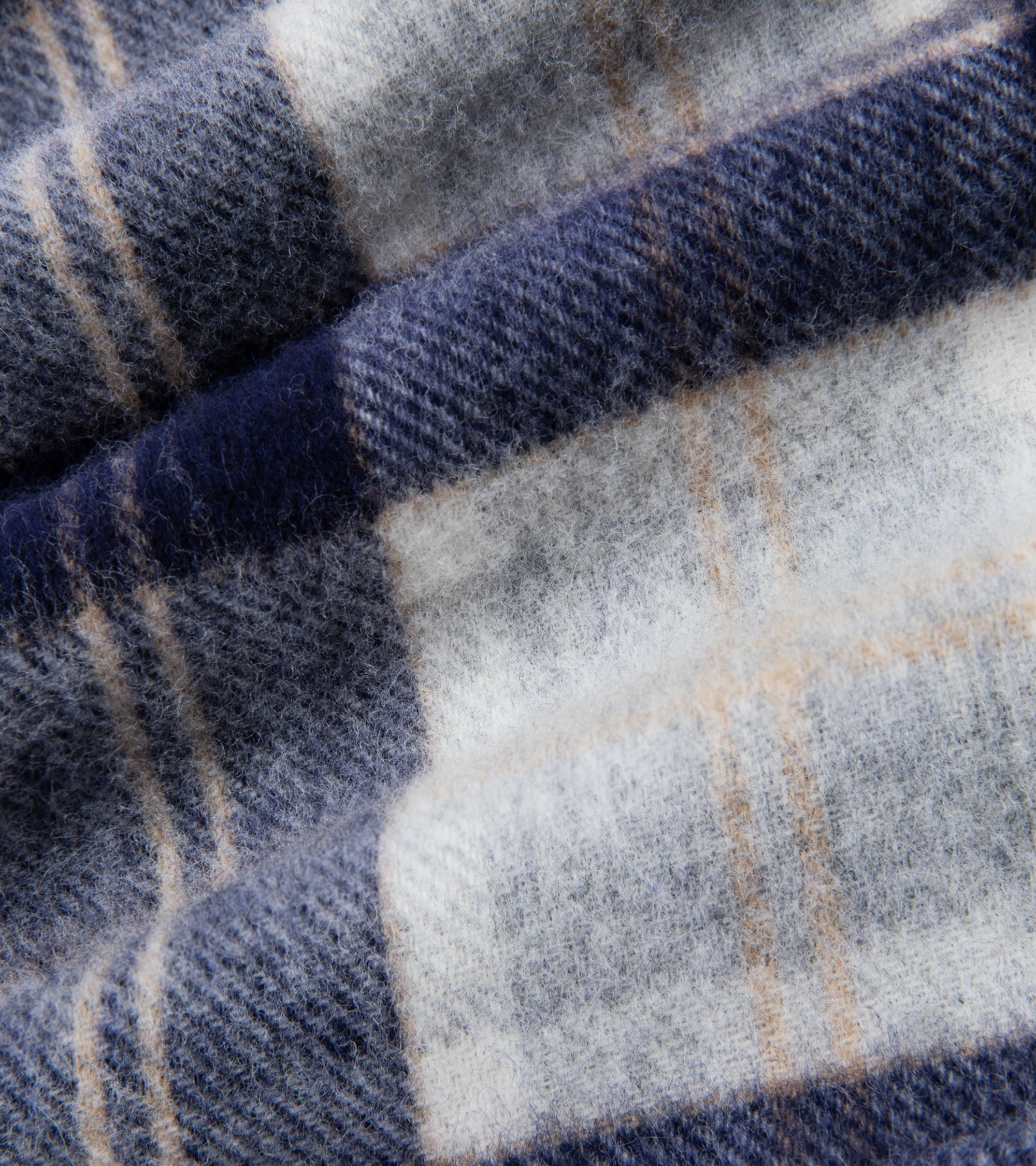 Trunk Moon Merino Check Scarf: Blue