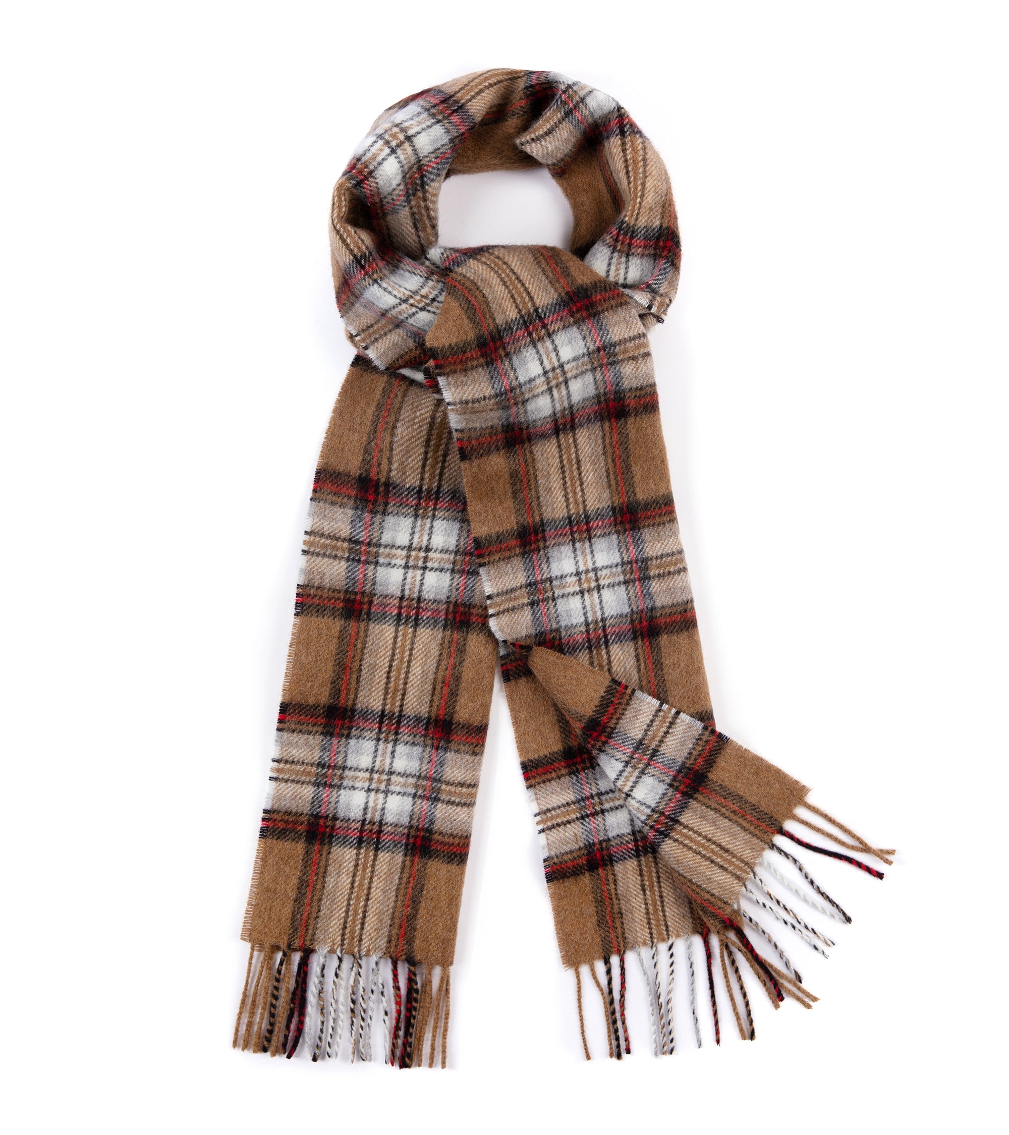 Trunk Moon Merino Check Scarf: Camel