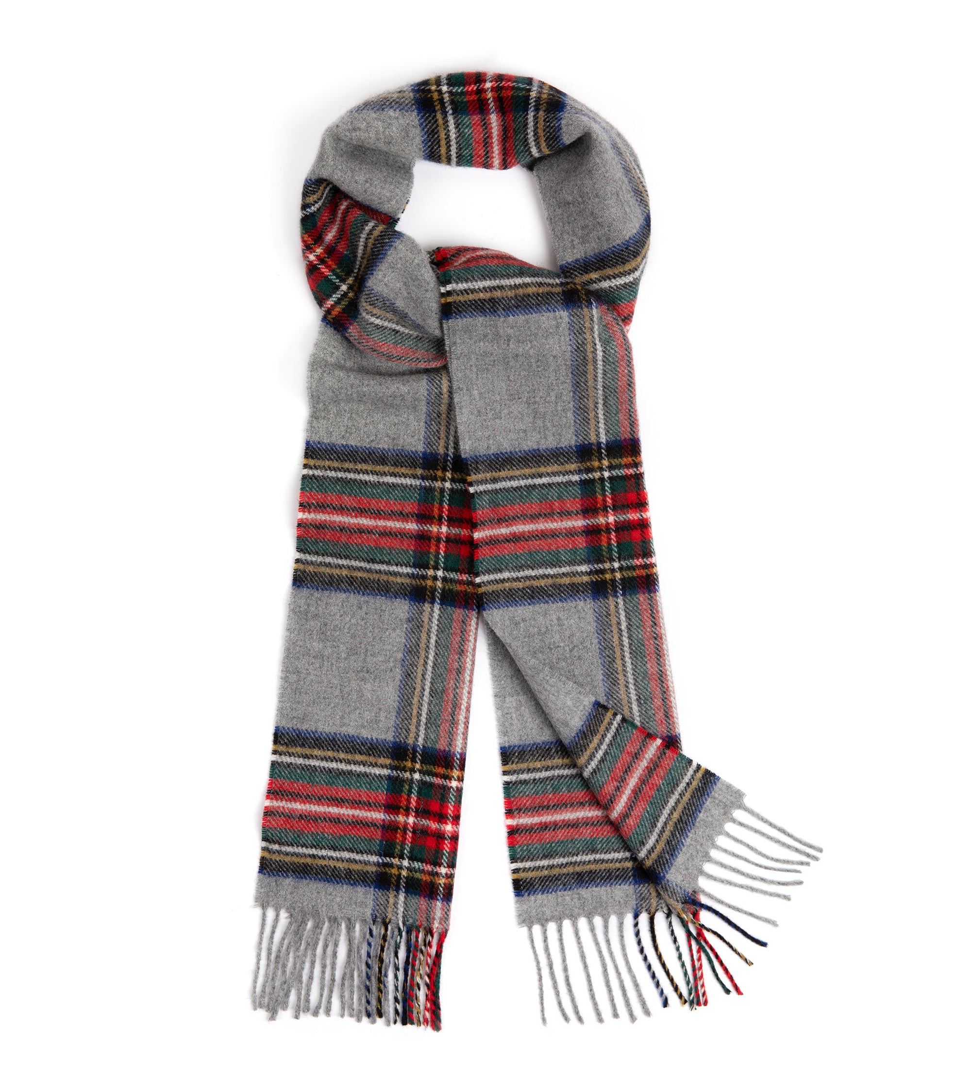 Trunk Moon Merino Check Scarf: Grey