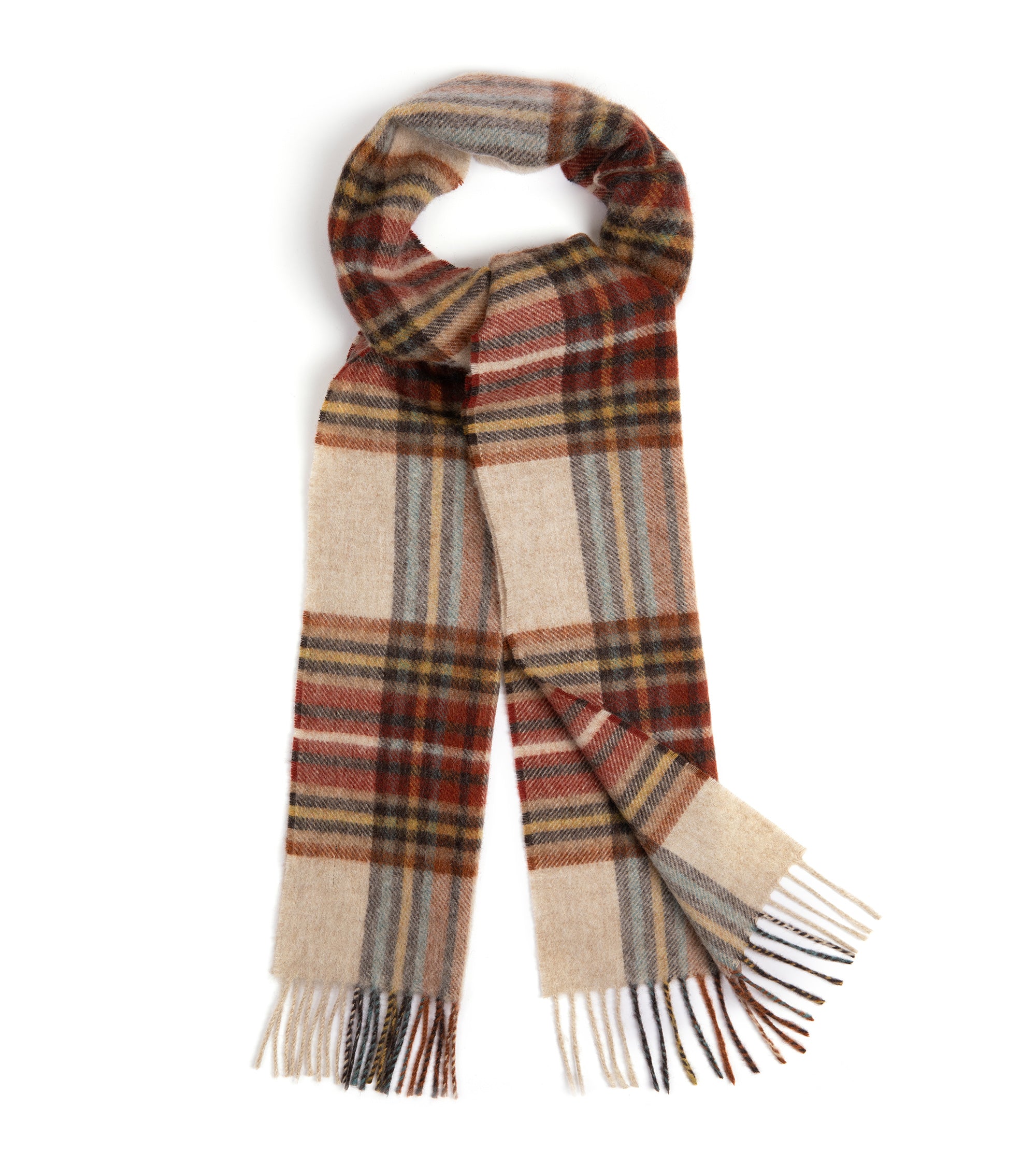 Trunk Moon Merino Check Scarf: Rust