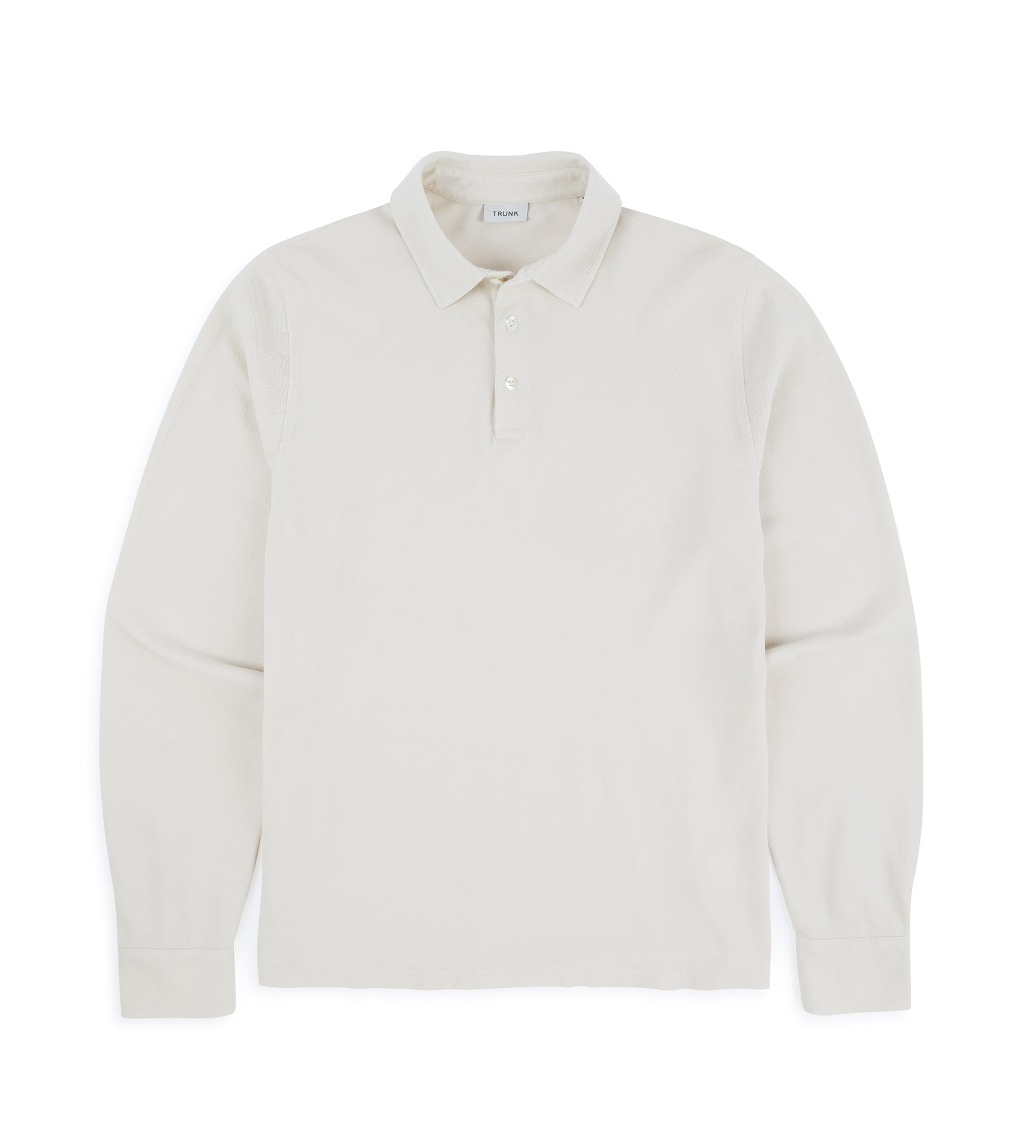 Trunk Moxon Long Sleeve Polo Shirt: Cream