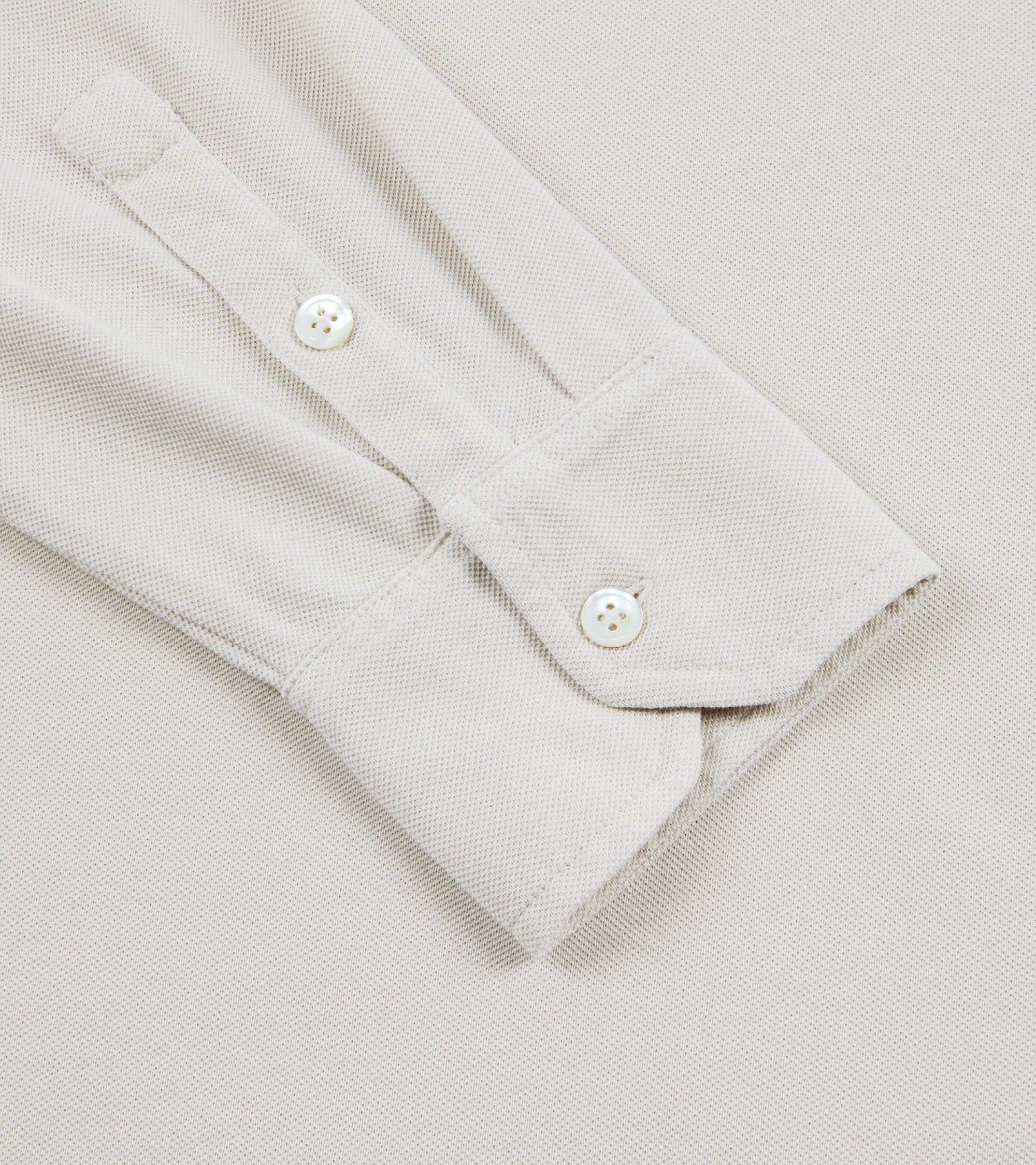 Trunk Moxon Long Sleeve Polo Shirt: Cream