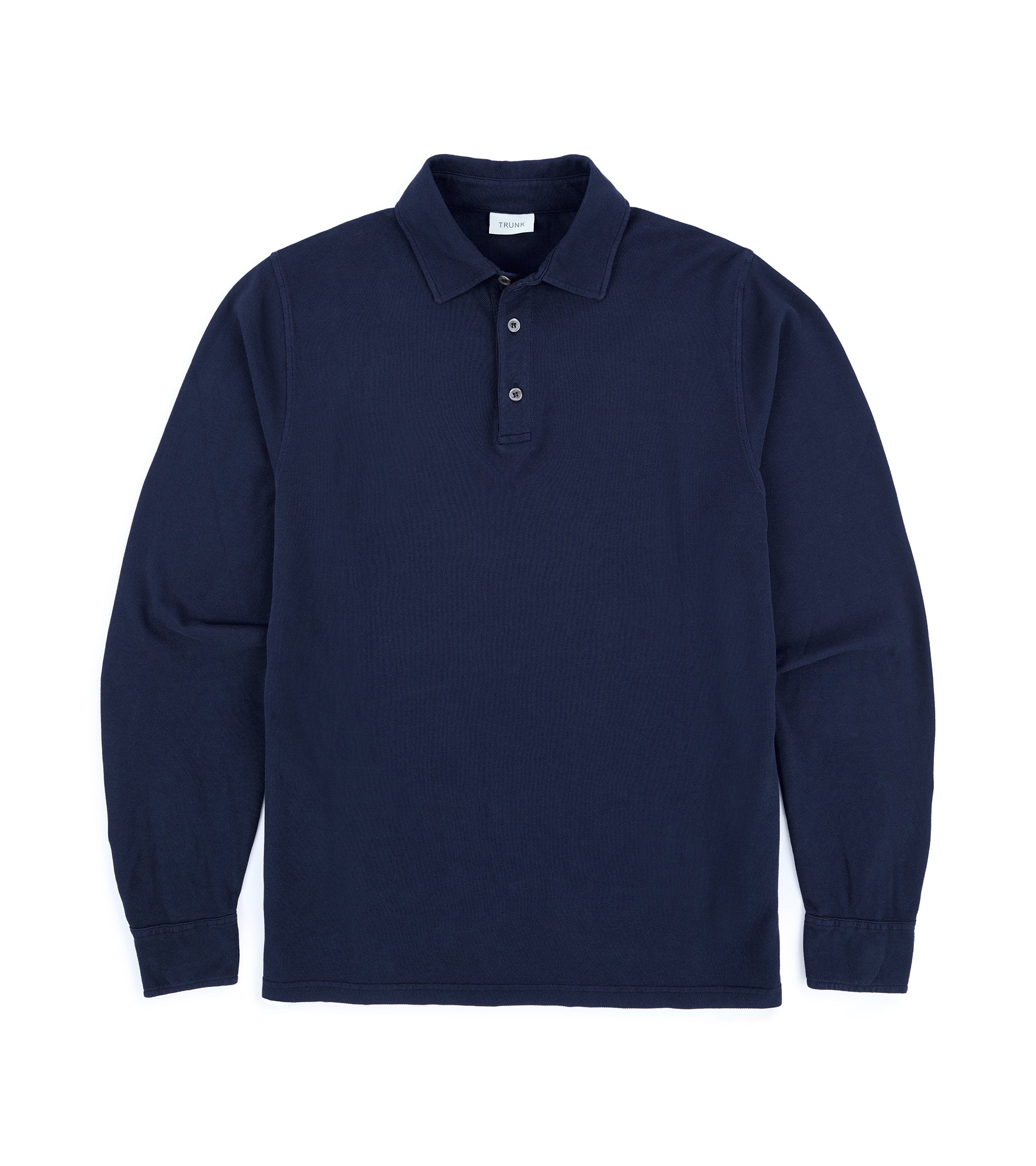 Trunk Moxon Long Sleeve Polo Shirt: Navy