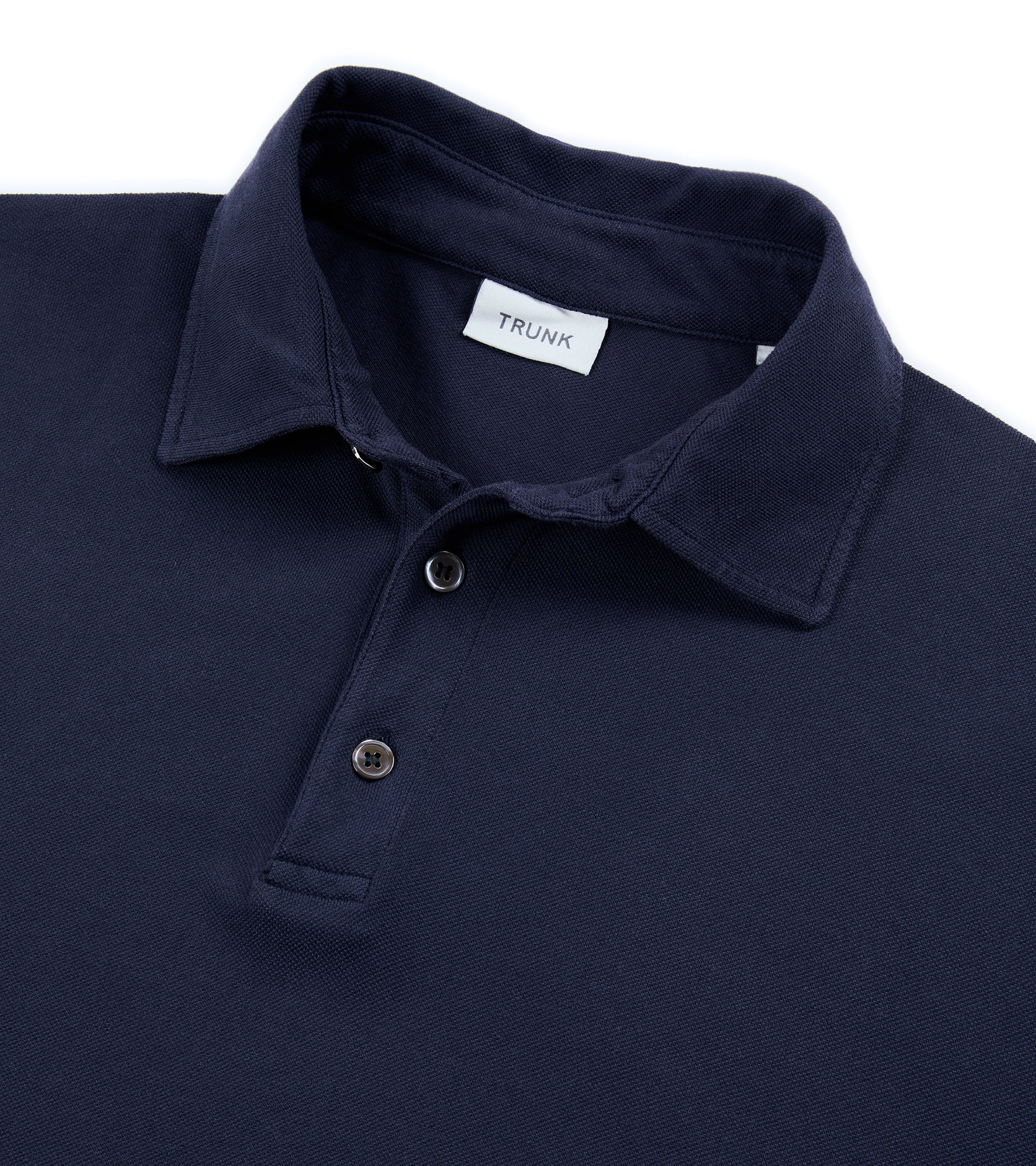 Trunk Moxon Long Sleeve Polo Shirt: Navy