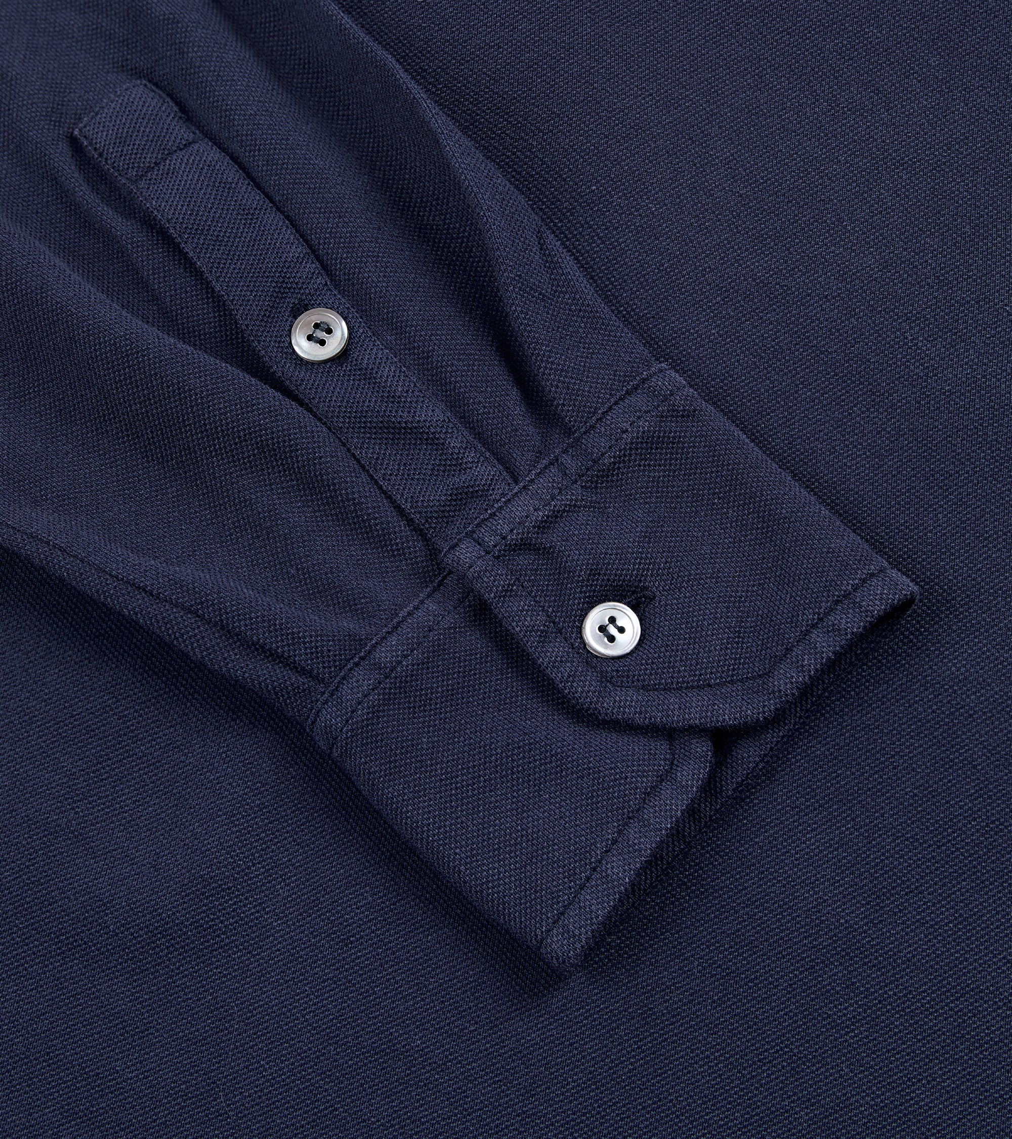 Trunk Moxon Long Sleeve Polo Shirt: Navy