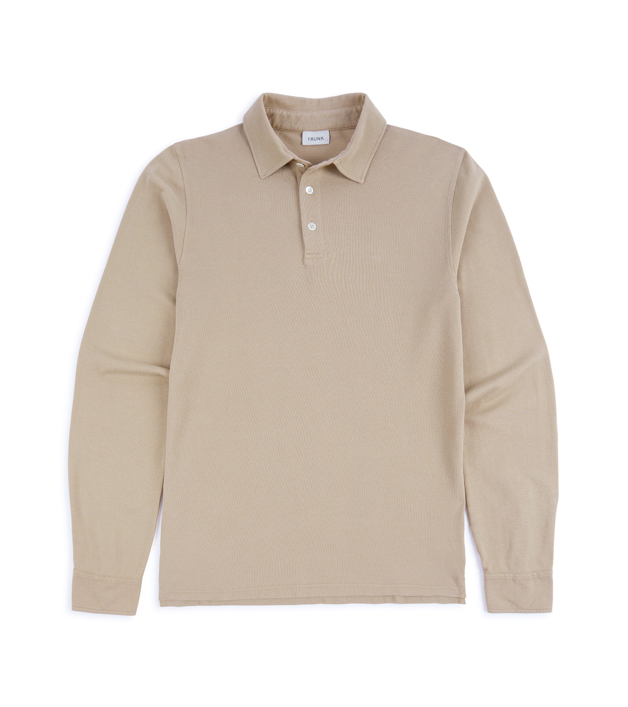 Trunk Moxon Long Sleeve Polo Shirt: Safari Beige