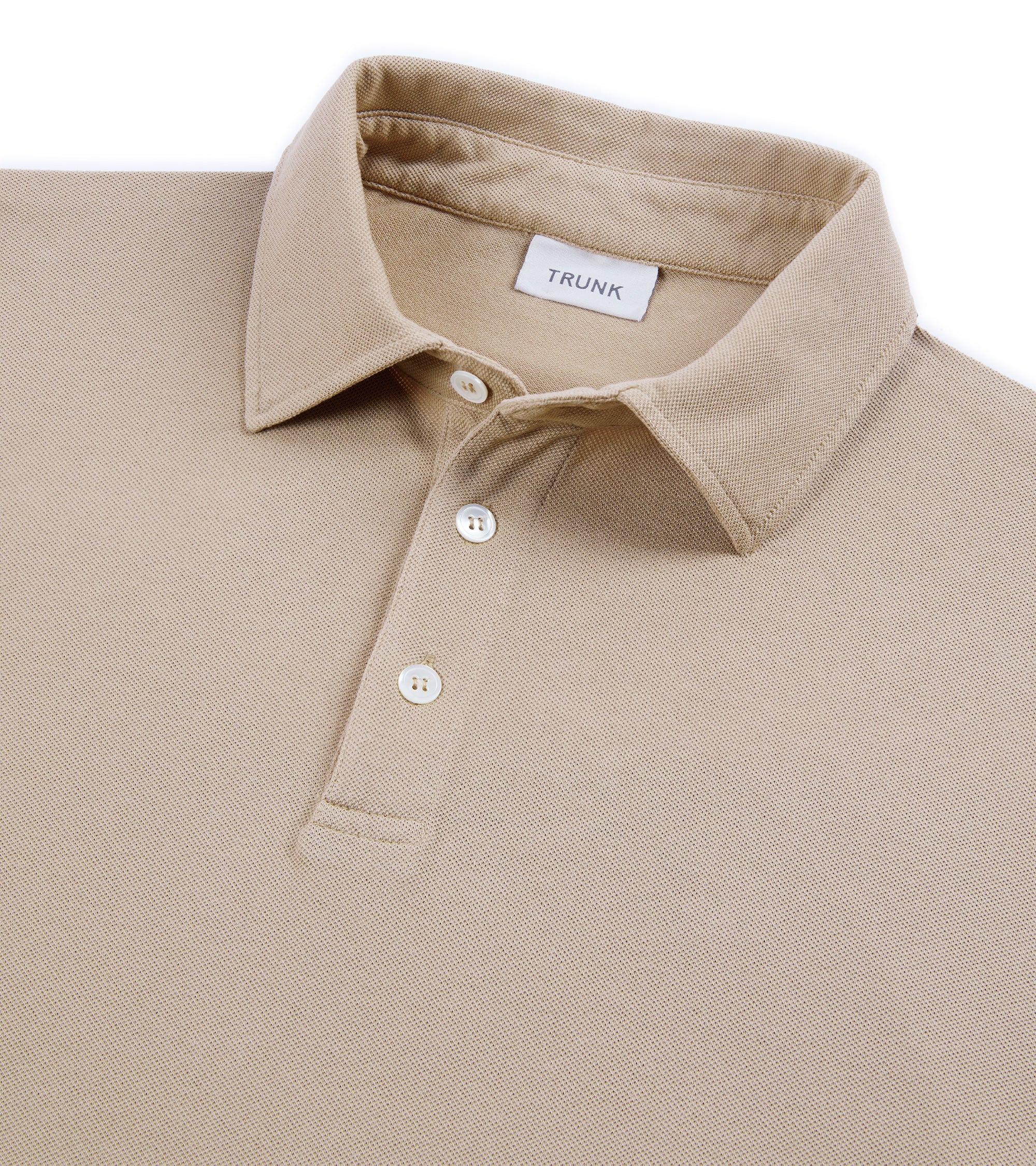 Trunk Moxon Long Sleeve Polo Shirt: Safari Beige