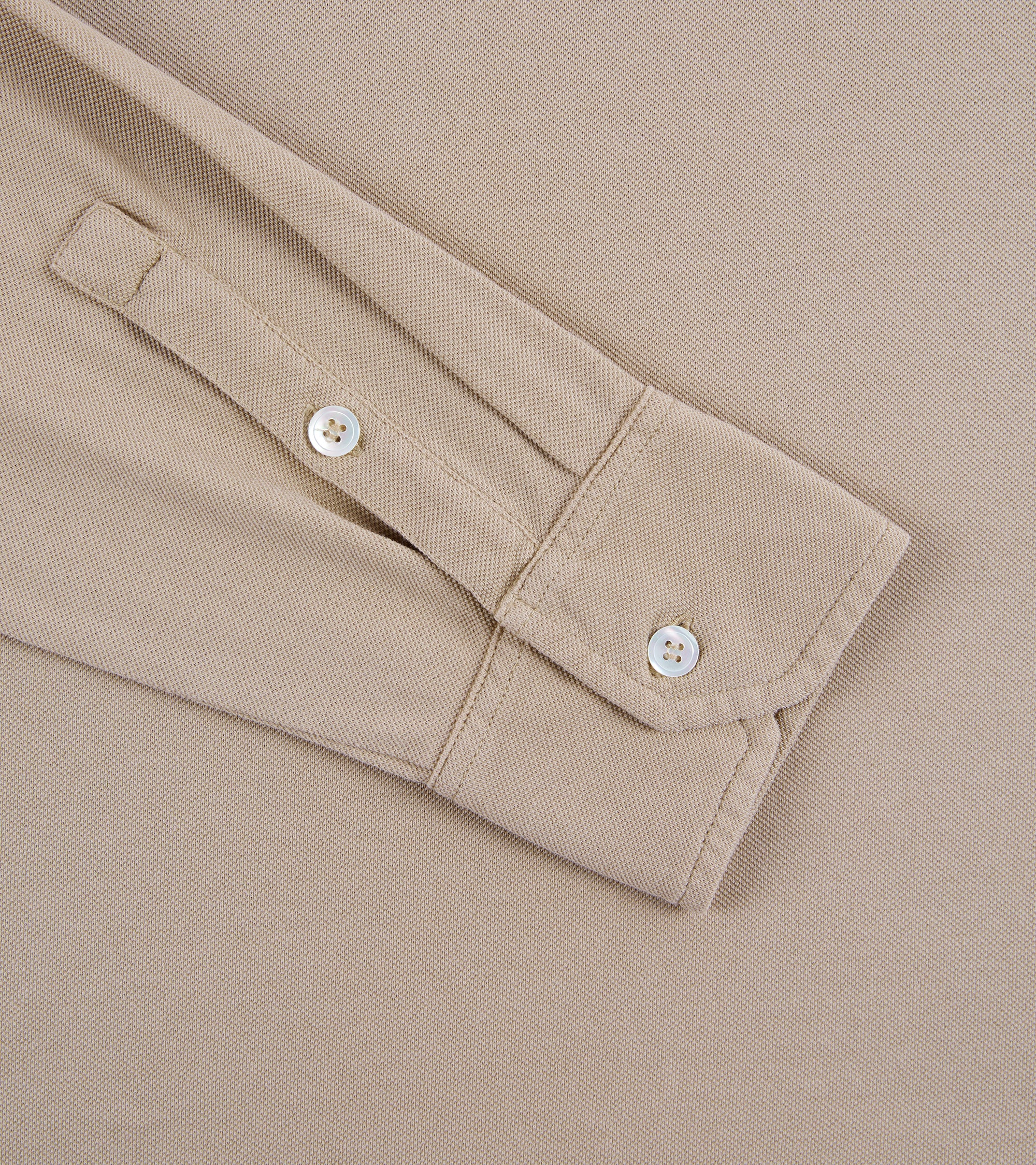 Trunk Moxon Long Sleeve Polo Shirt: Safari Beige