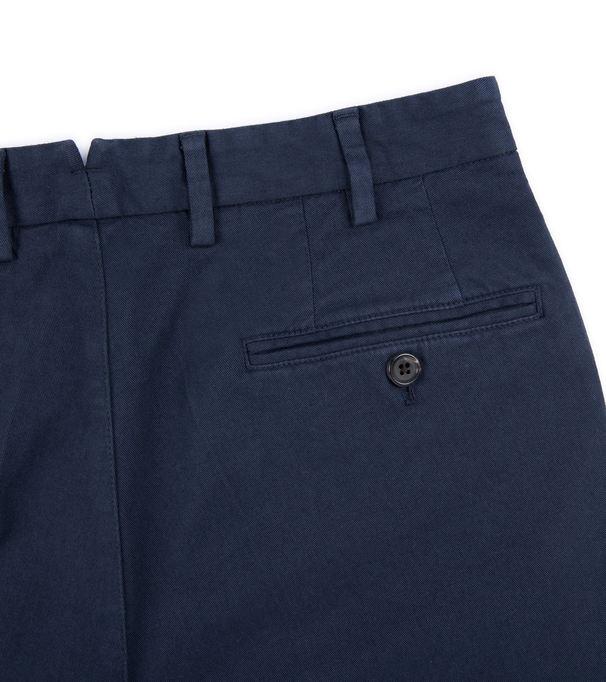 Trunk Palmer Flat Front Cotton Twill Trousers: Light Navy