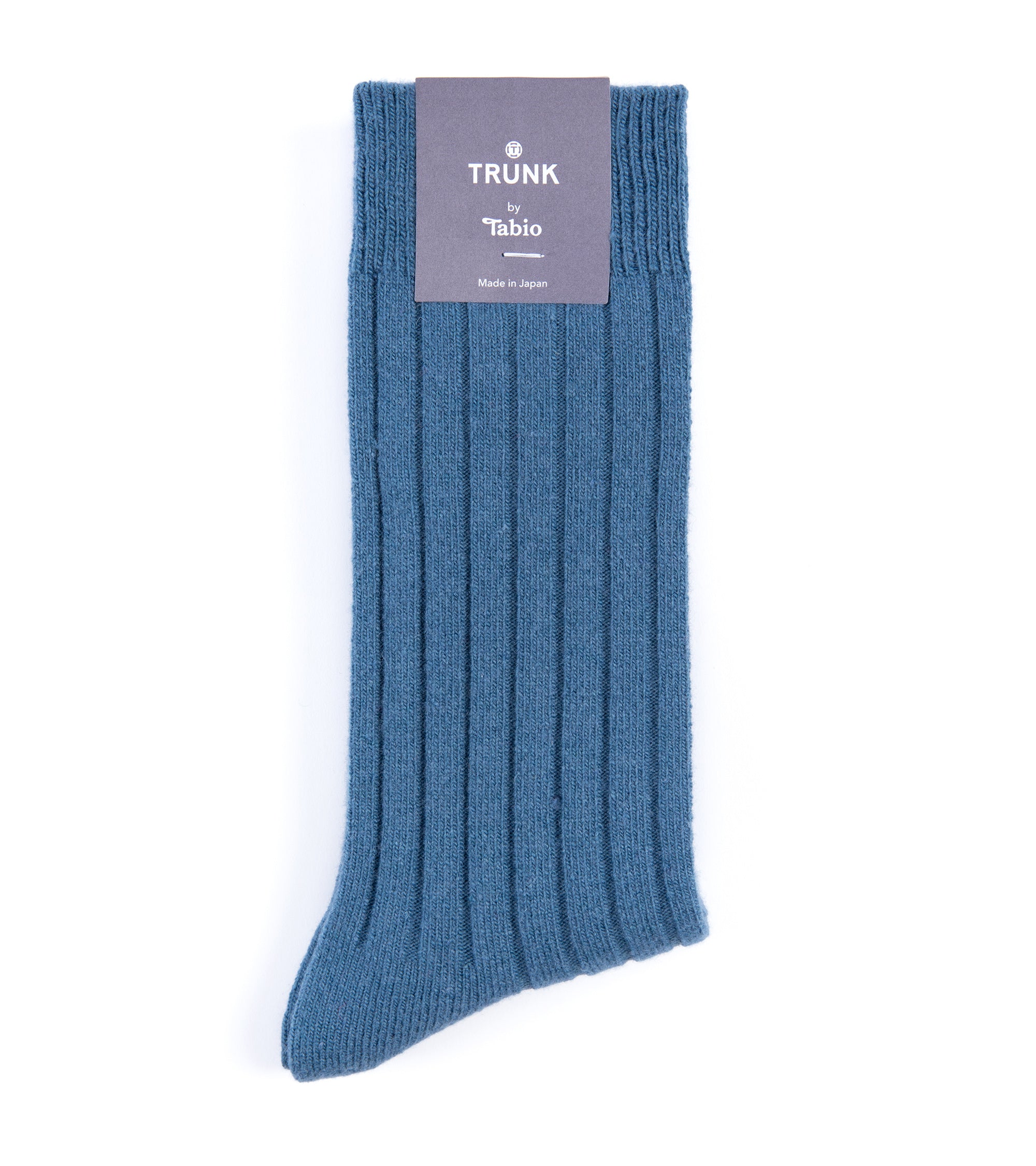 Tabio Merino Ribbed Socks: Blue