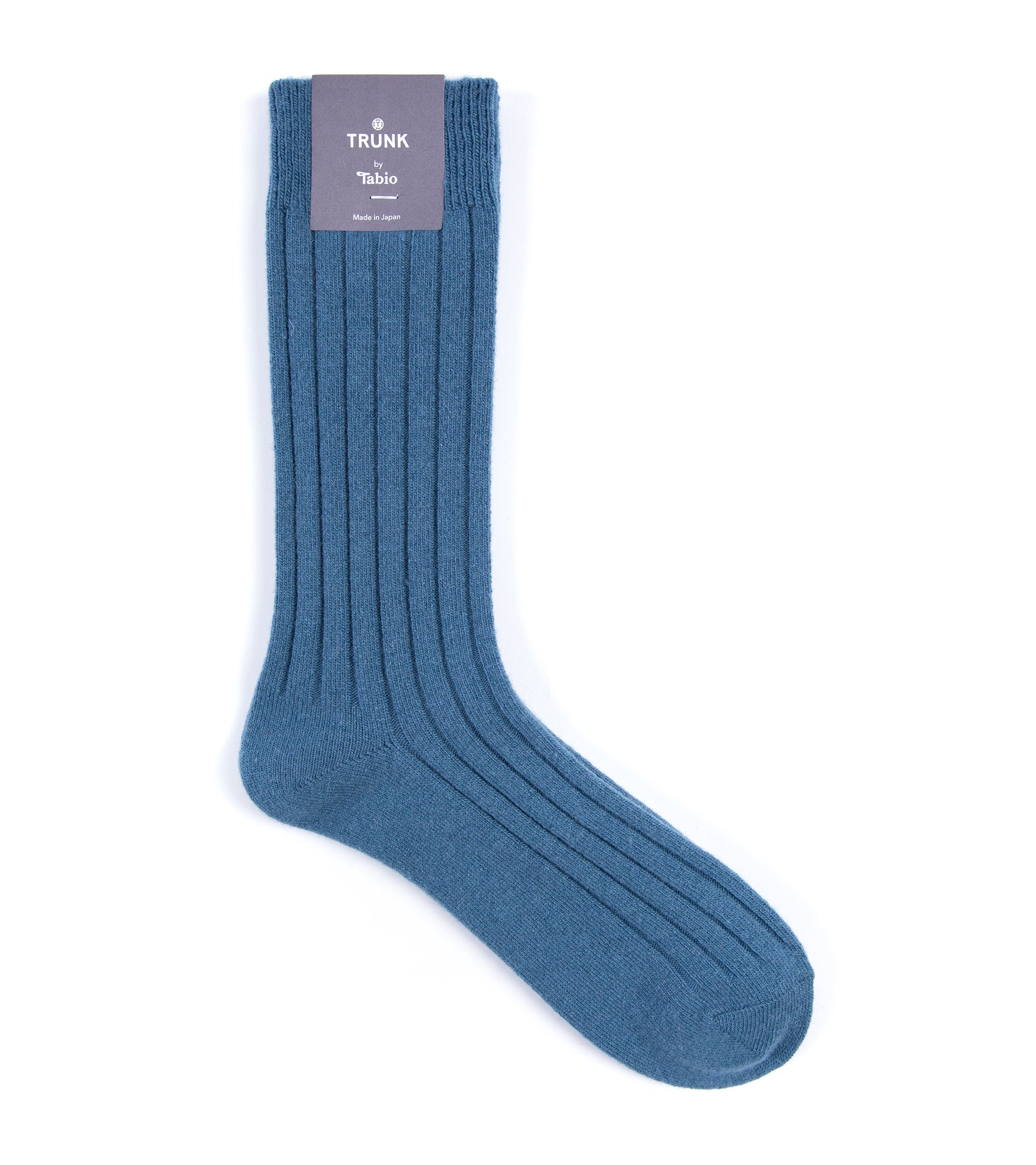 Tabio Merino Ribbed Socks: Blue