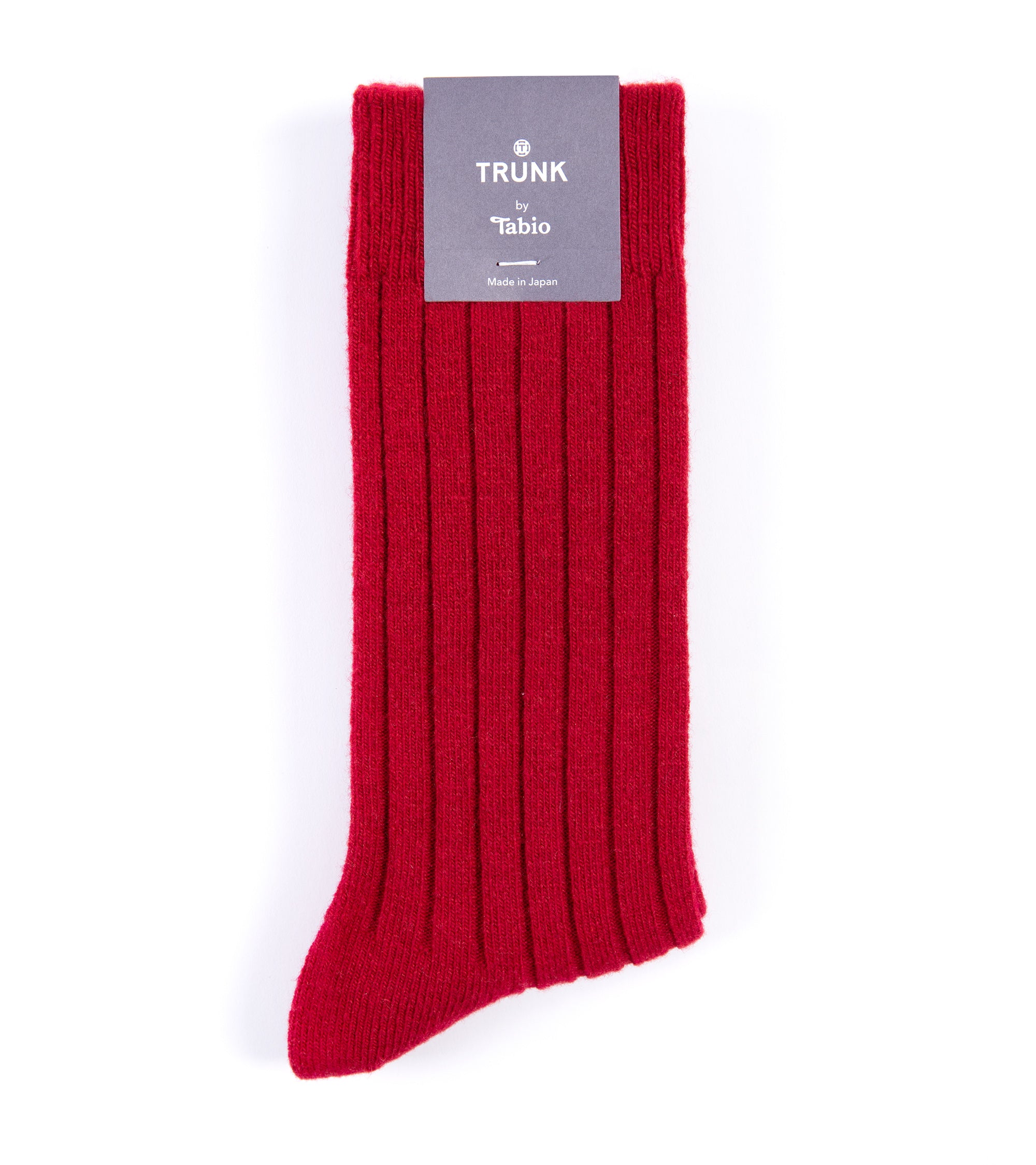 Tabio Merino Ribbed Socks: Red